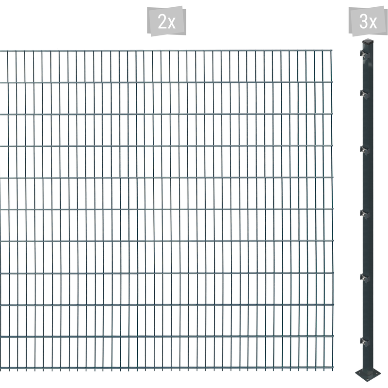 ARVOTEC Doppelstabmattenzaun »ESSENTIAL 203 zum Aufschrauben« Zaunhöhe 203 cm, Zaunlänge 2 - 60 m anthrazit