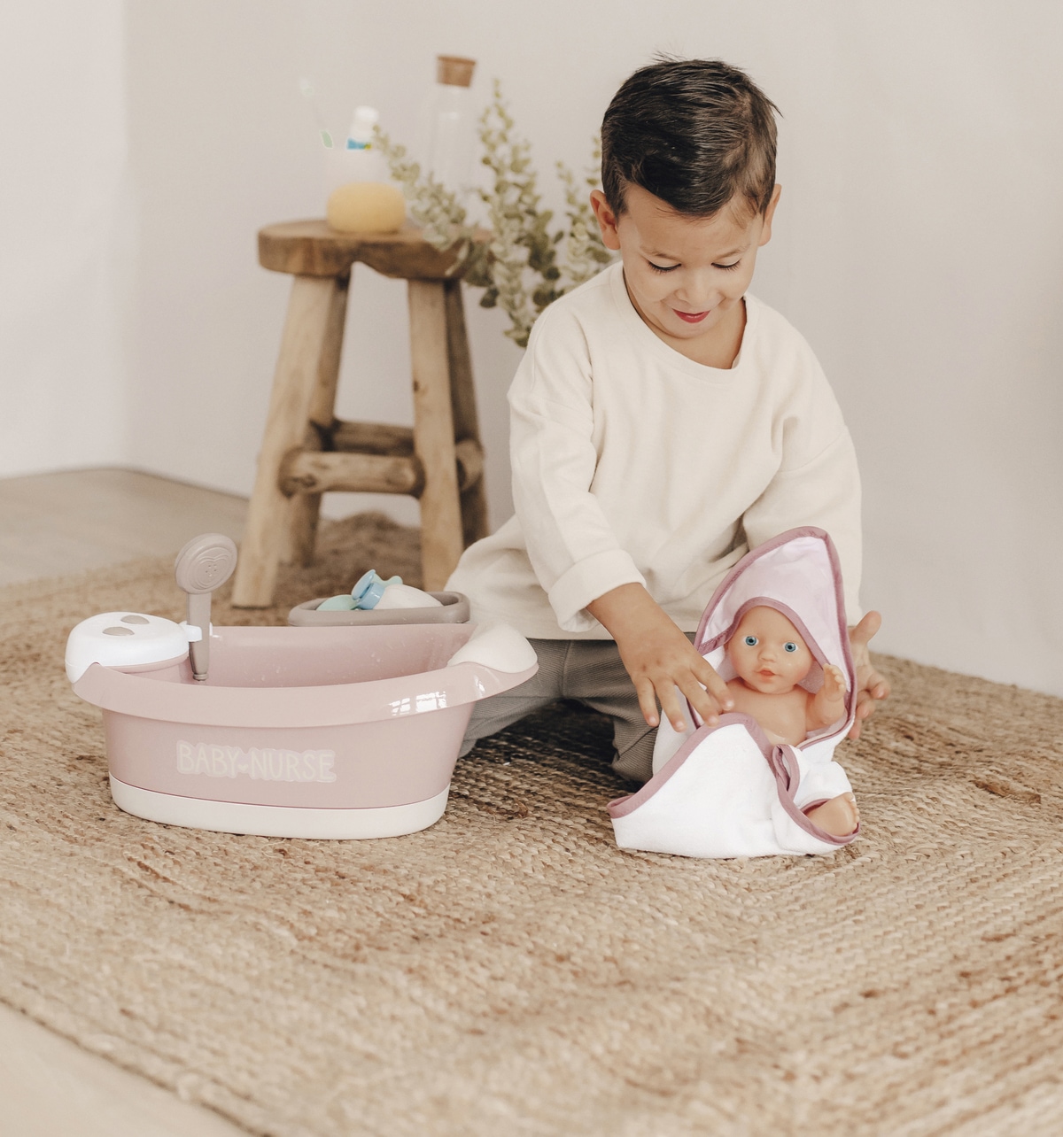 Smoby Puppen Badewanne »Baby Nurse, elektronische Puppen-Badewanne, rosa«, mit Lichteffekten
