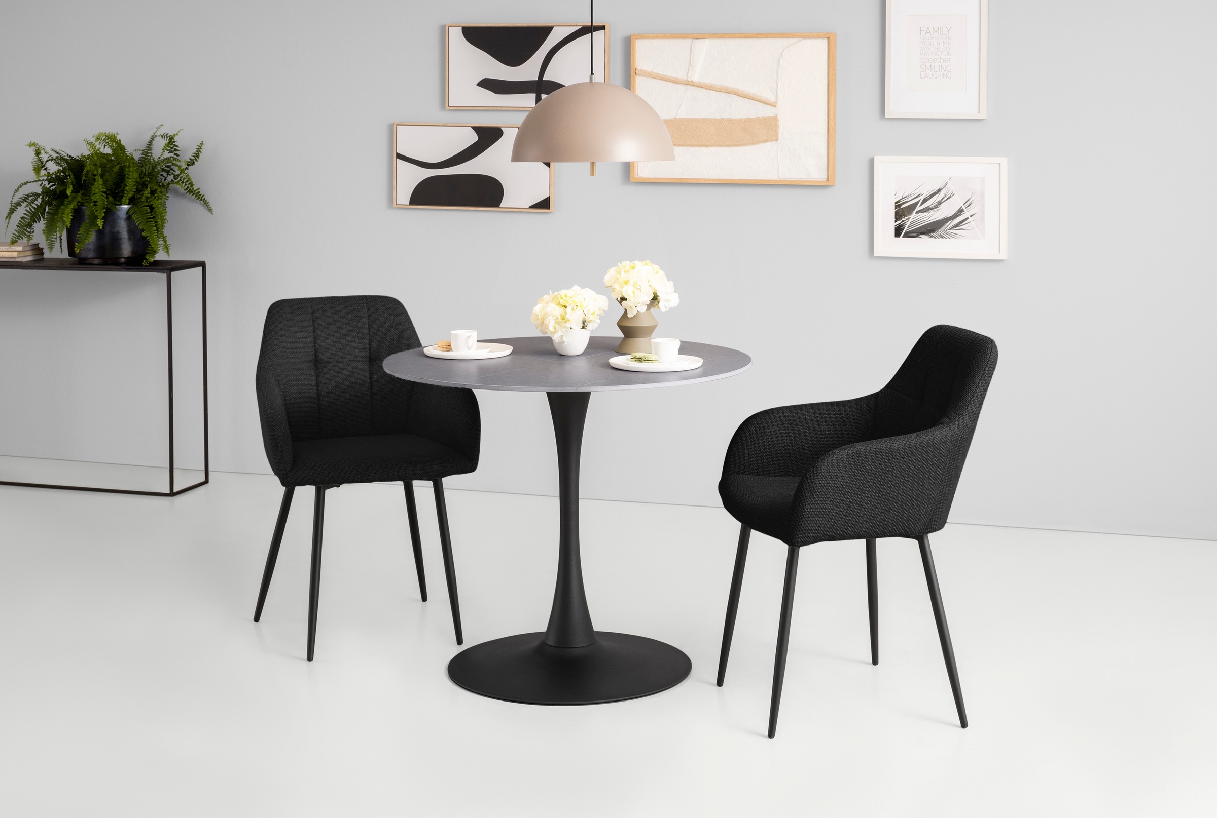 HELA Essgruppe »MOSEL« 3 Stk. tlg. Tisch 90x75 cm, Platte rund, gesinterter günstig online kaufen