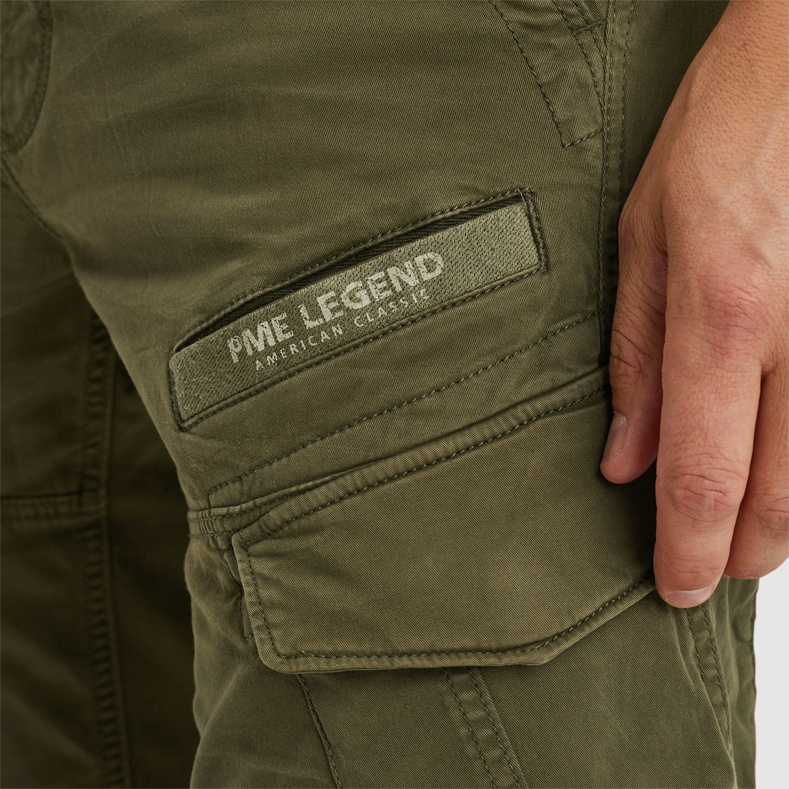PME LEGEND Cargohose »Nordrop Stretch Twill«, mit Logo Stickerei
