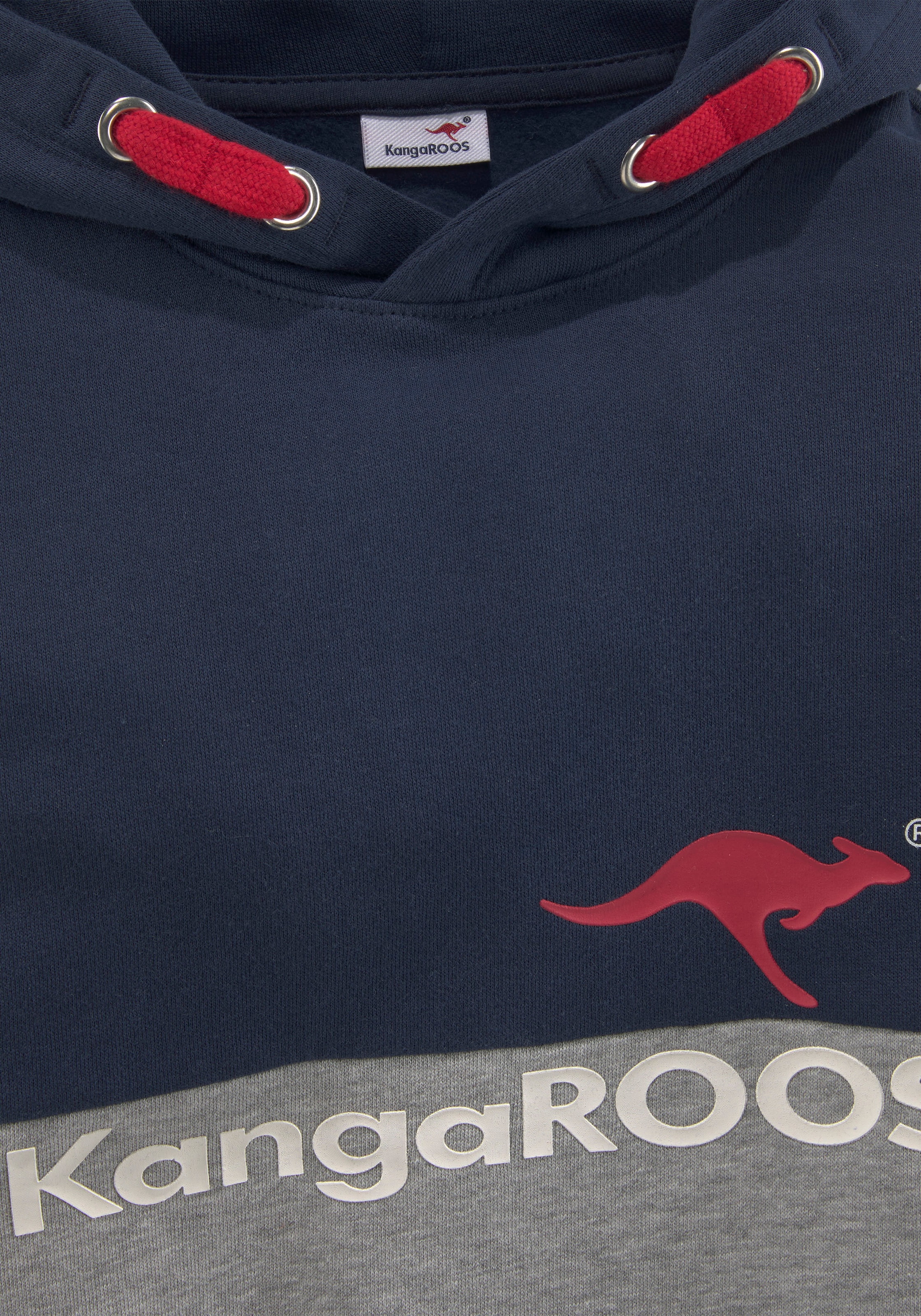 KangaROOS Kapuzensweatshirt, zweifarbig mit Logodruck online kaufen