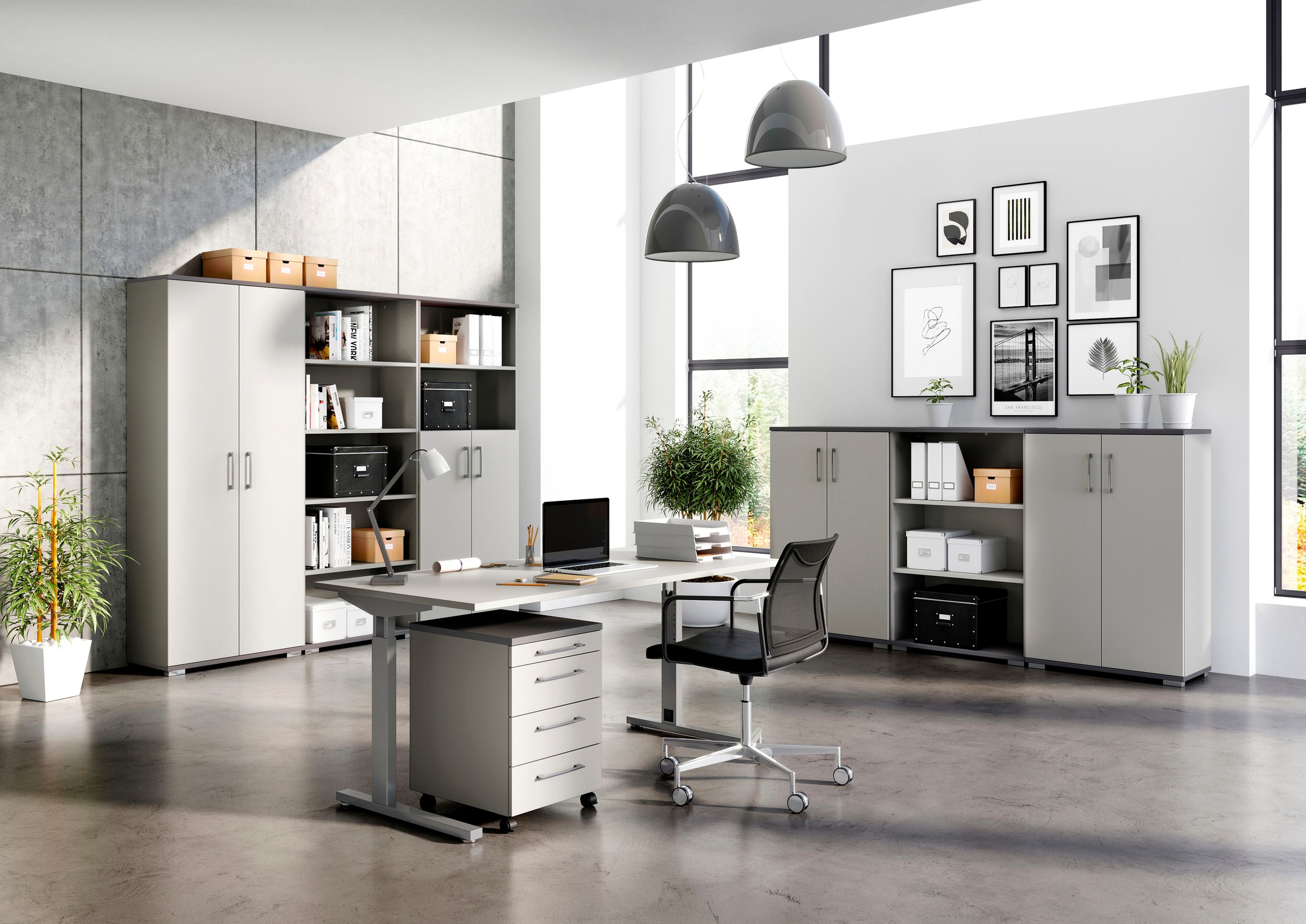 GERMANIA Schreibtisch »GW-Profi 3.0«, höhenverstellbar (70- 80 cm), in 2 Br günstig online kaufen