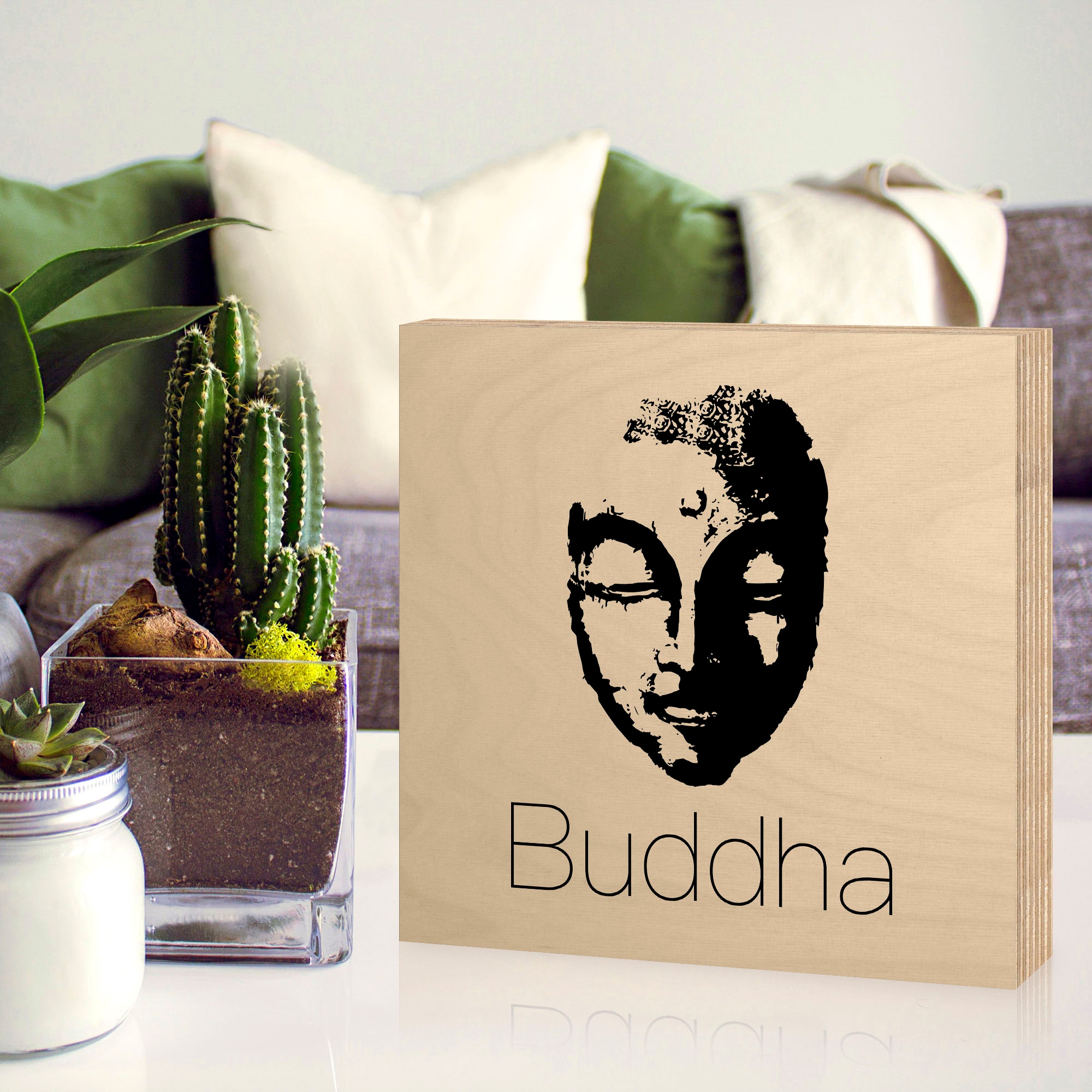 Artland Holzbild »Buddha«, Sprüche & Texte, (1 St.)