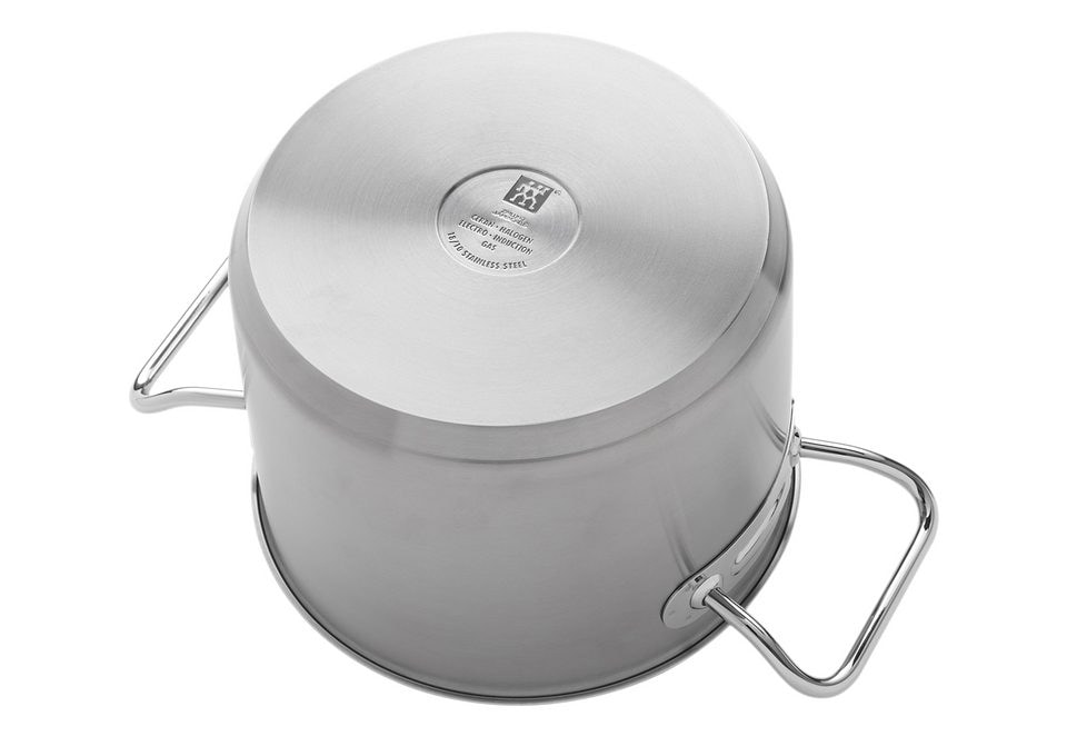 Zwilling Topf-Set »Classic«, Edelstahl 18/10, (Set, 9 tlg., Bratentopf 20 cm, je 1 Kochtopf 16/20/24 cm, Stieltopf 16 cm), Sandwichboden, sehr gute Wärmeverteilung, Stay-Cool-Griffe