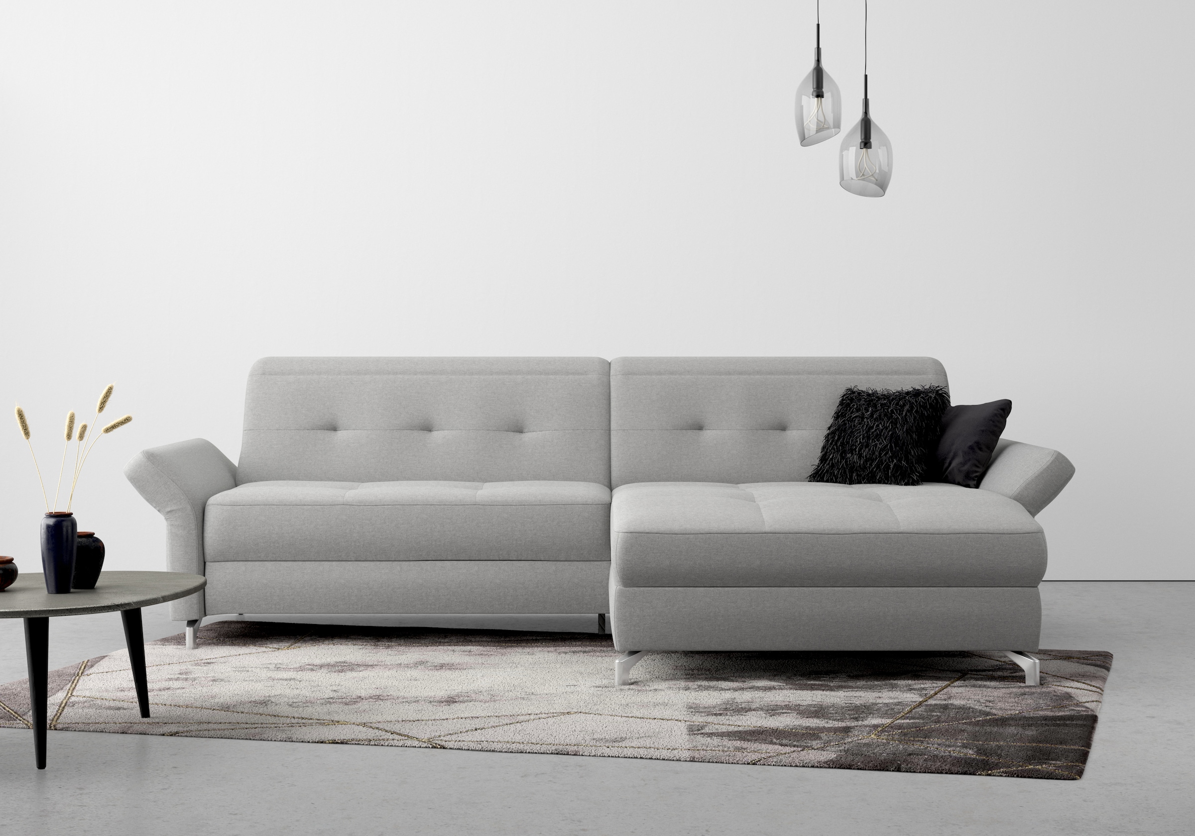 Home affaire Ecksofa »Maredo L-Form« Federkern, wahlweise auch mit Kopfteil günstig online kaufen