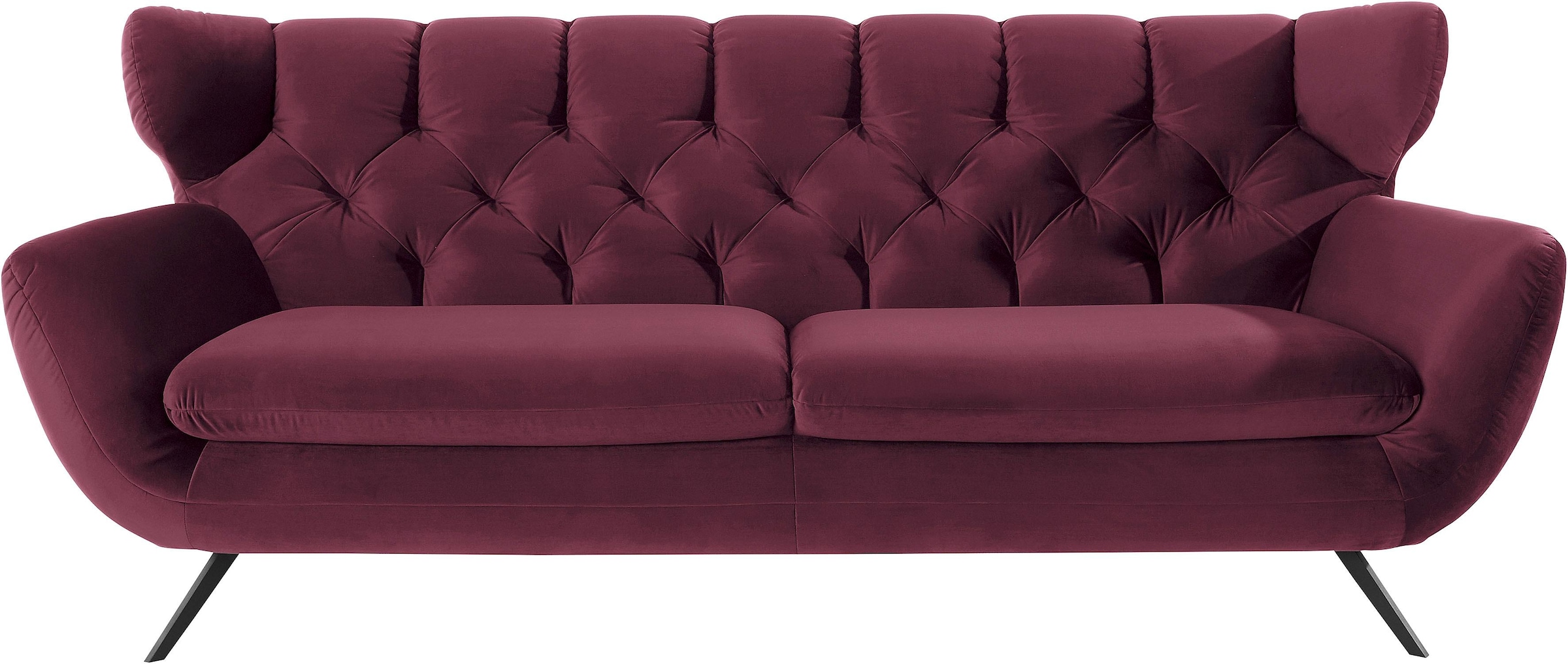 3C Candy 3-Sitzer »Beatrice, extravagantes Megasofa, bequem, Küchensofa«, mit Rückensteppung im Rautenmuster, Samt Optik, auch in Fellimitat