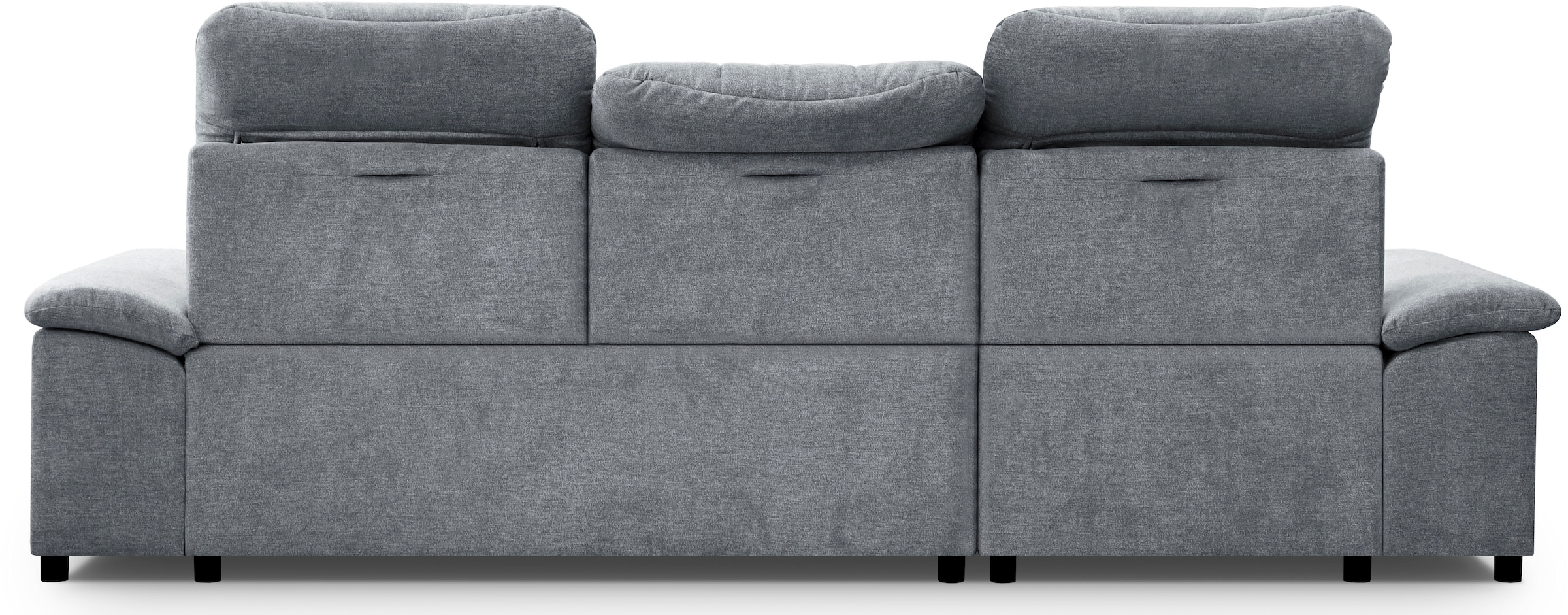 WERK2 Ecksofa »Carmen, mit Bettfunktion & Bettkasten, optional Sitztiefenverstellung« ohne Sitztiefenverstellung, Struktur weich, grau