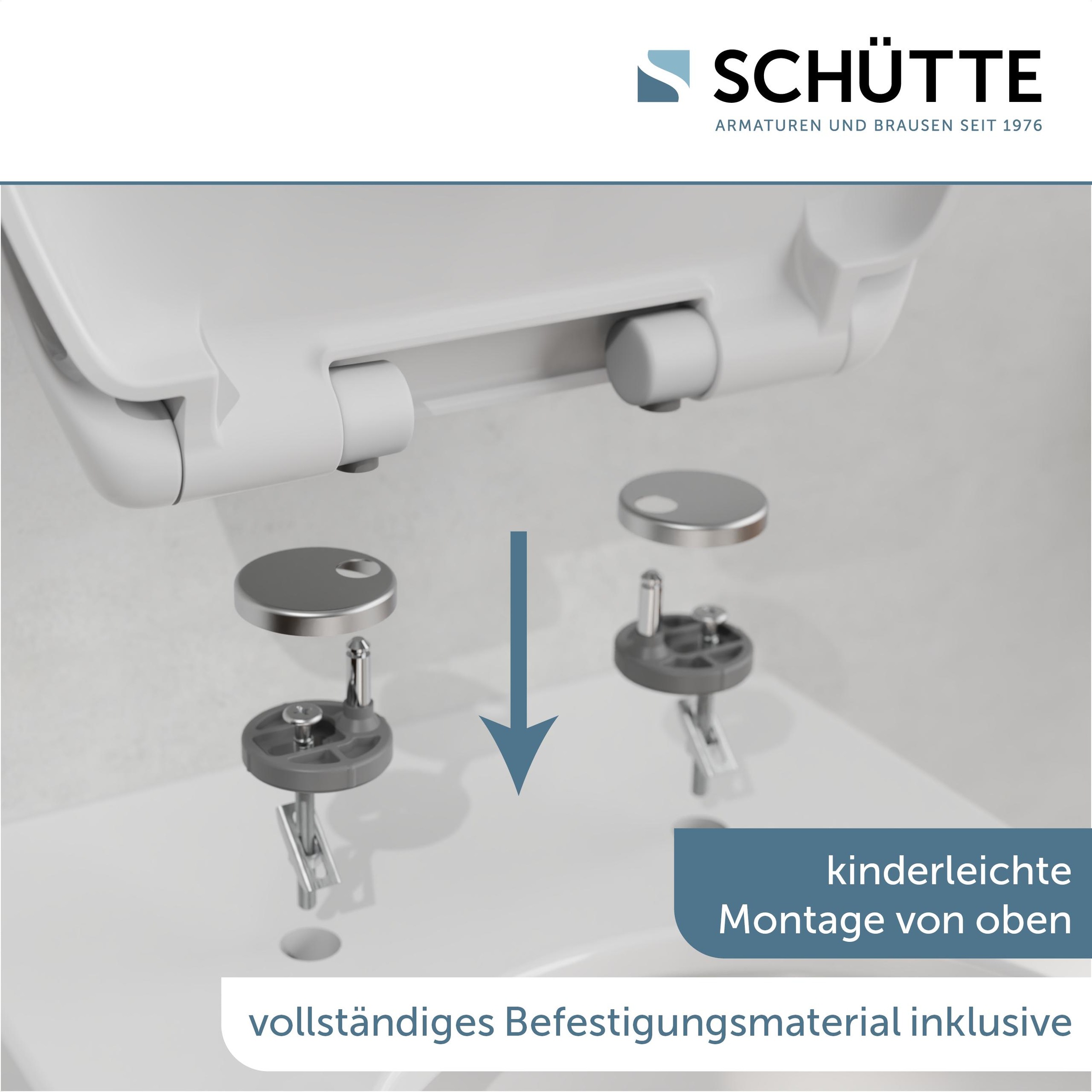 Schütte WC-Sitz »WHITE«, Duroplast, mit Absenkautomatik und Schnellverschluss