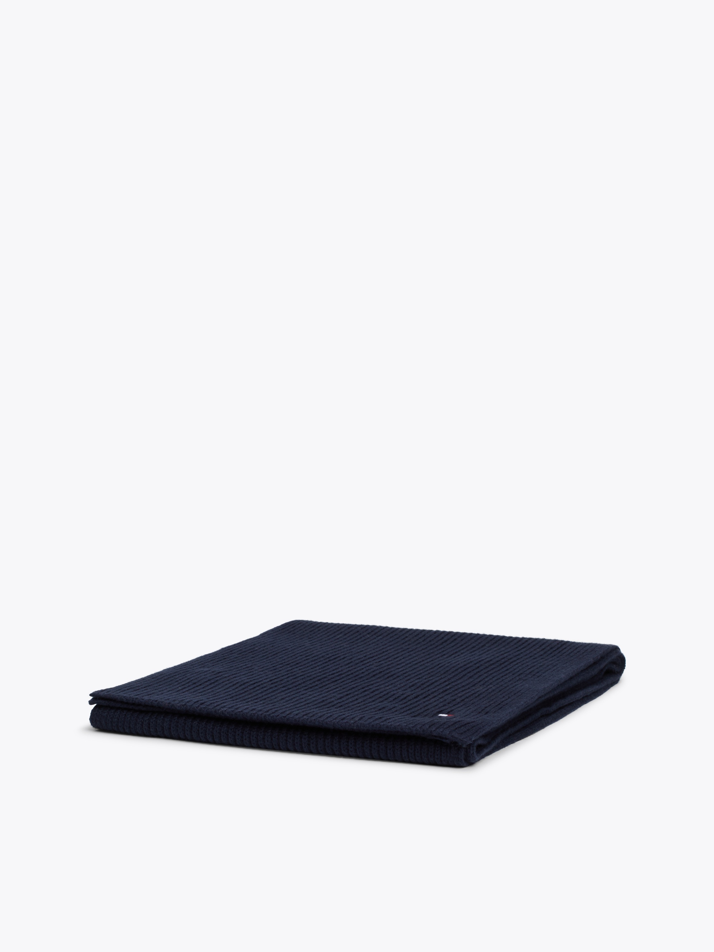 Tommy Hilfiger Strickschal »TH FLAG PIMA COTTON CASH SCARF« mit Logostickerei, mit Kaschmiranteil Unisex