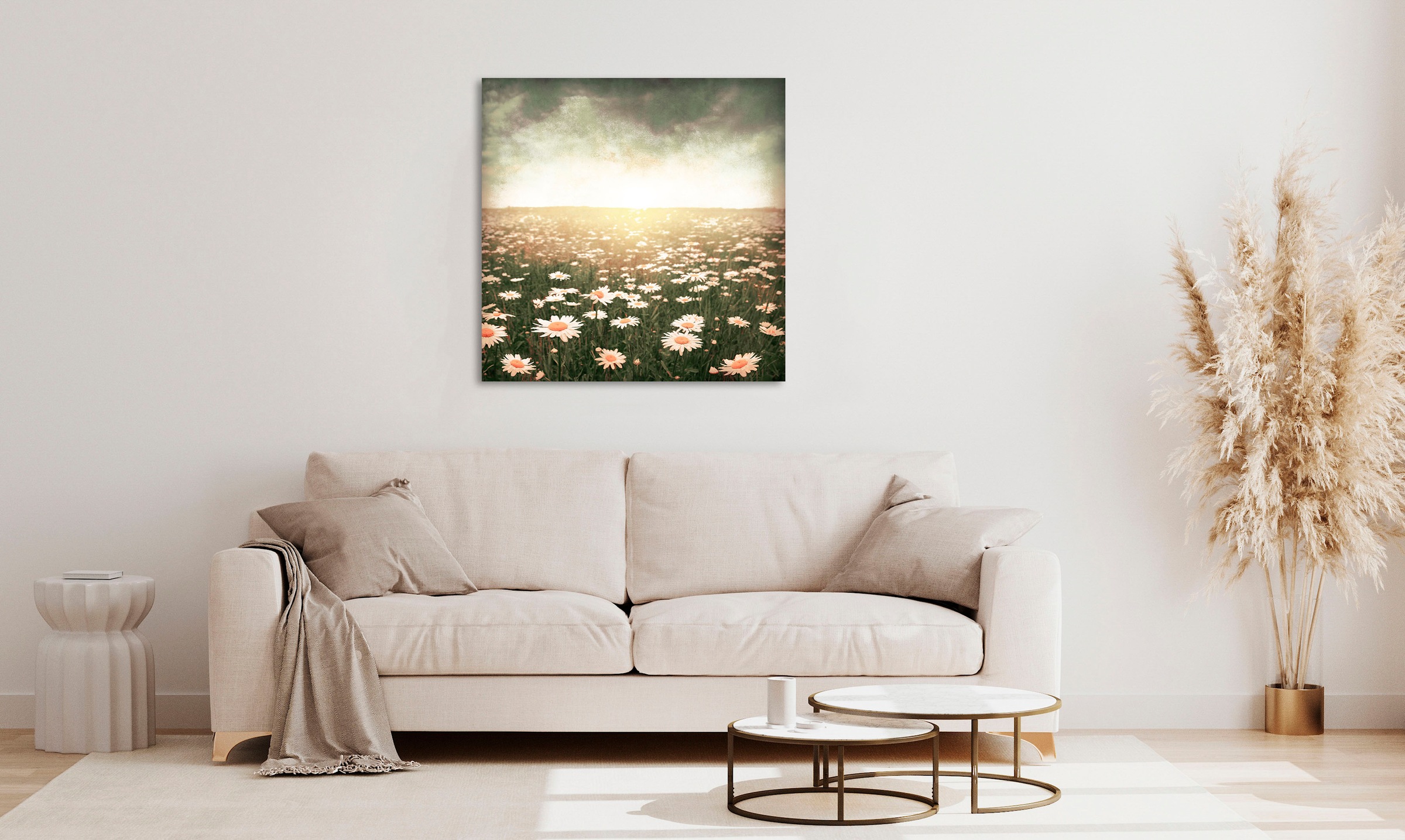 queence Acrylglasbild »Epson«, Landschaft-Blumen-Himmel-Wiesen & Bäume-Pfla günstig online kaufen