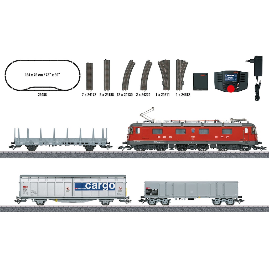 Märklin Modelleisenbahn-Set »Digital-Startpackung "Schweizer Güterzug mit Re 620" - 29488«, mit Licht- und Soundeffekten; Made in Europe