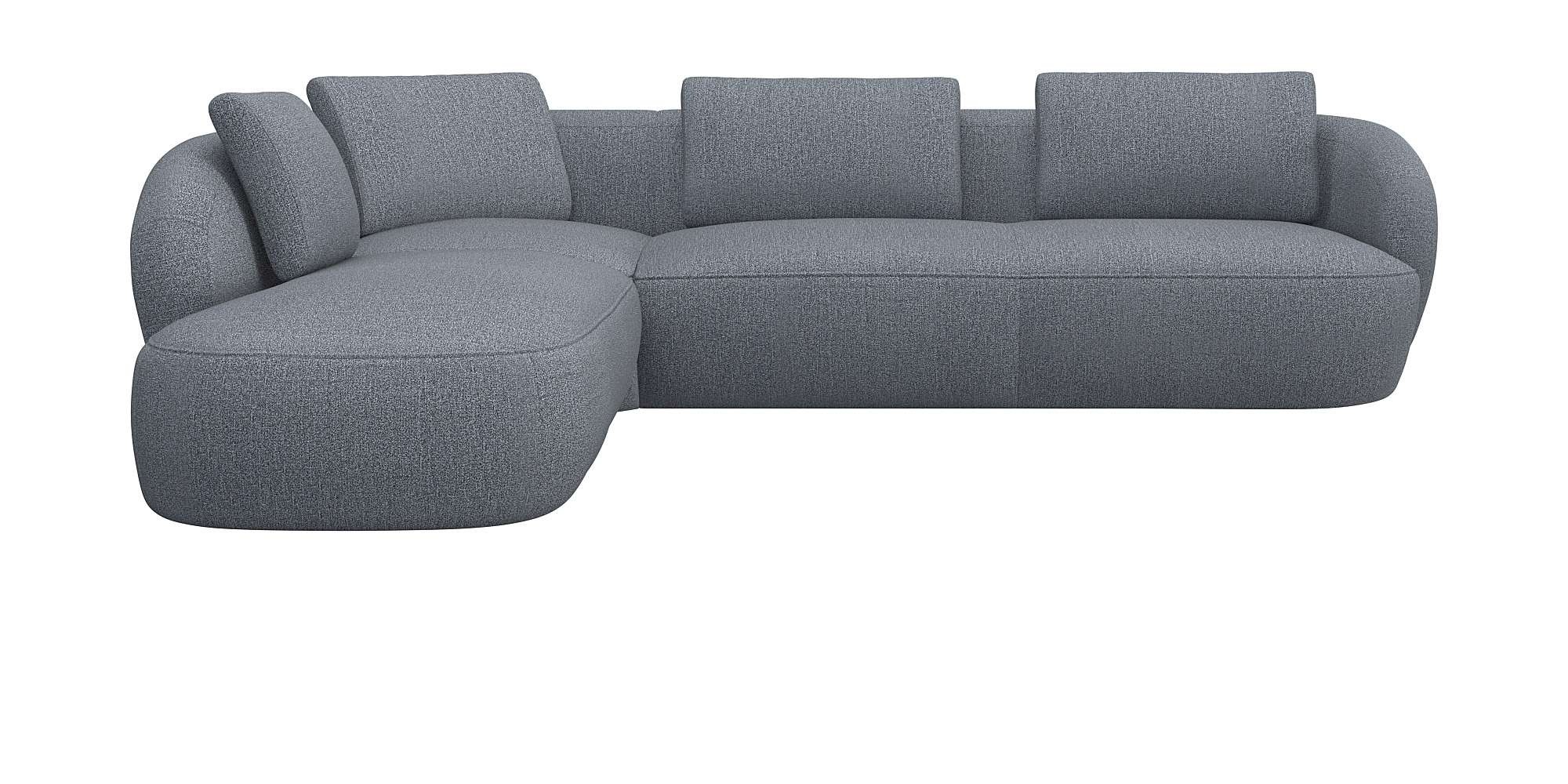 FLEXLUX Ecksofa »Torino, rund, L-Form, Sofa-Ecke mit Ottomane«, Modernes, o günstig online kaufen