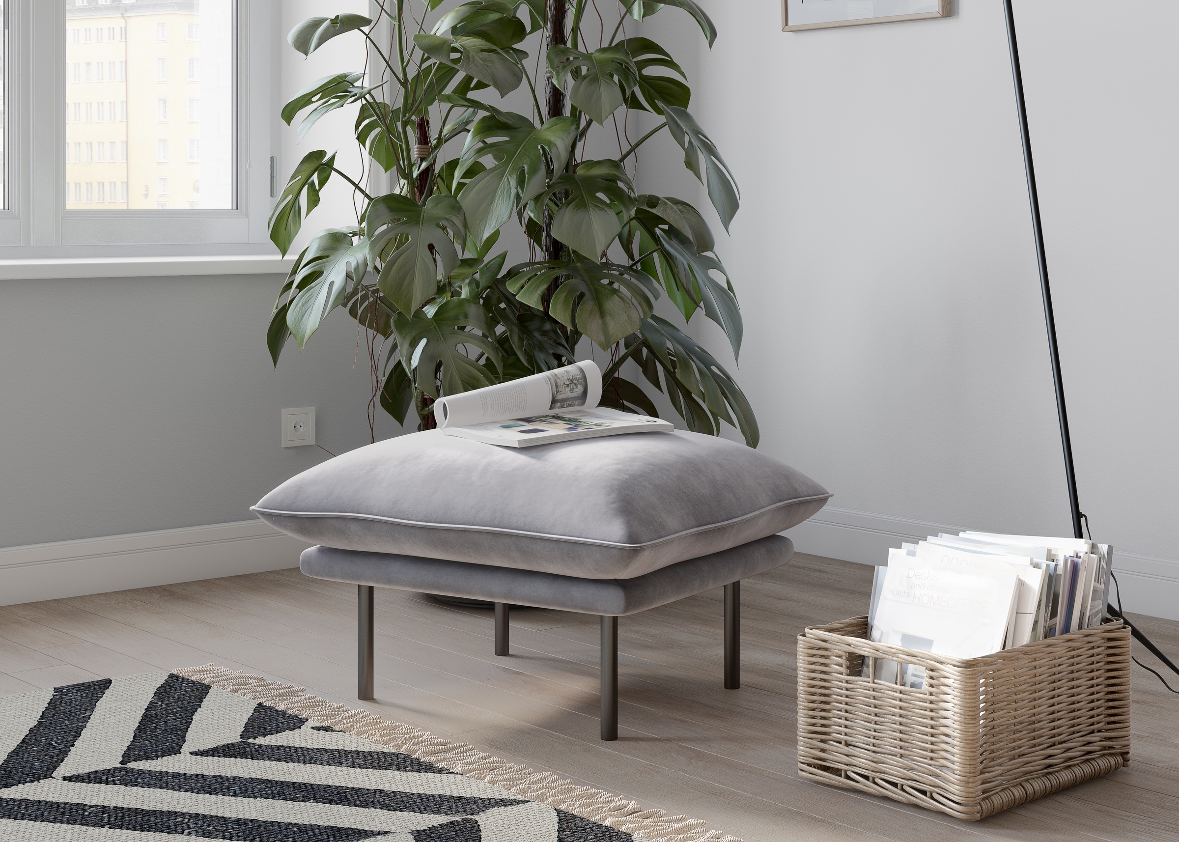 andas Polsterhocker »Stine«, Besonderes Design durch Kissenoptik und Keder, by Morten Georgsen