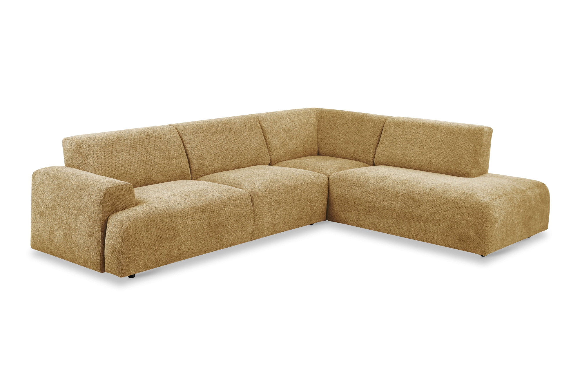 andas Ecksofa »Linkka, Breite 282 cm«, L-Form, in einem weichen Chenille-Stoff, mit Wellenunterfederung