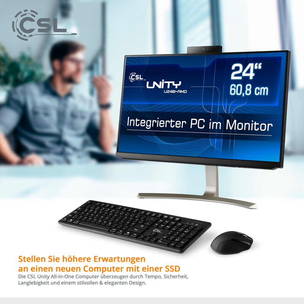 CSL All-in-One PC »Unity U24B-AMD / 4300GE / 500 GB / 8 GB RAM / Win 10«