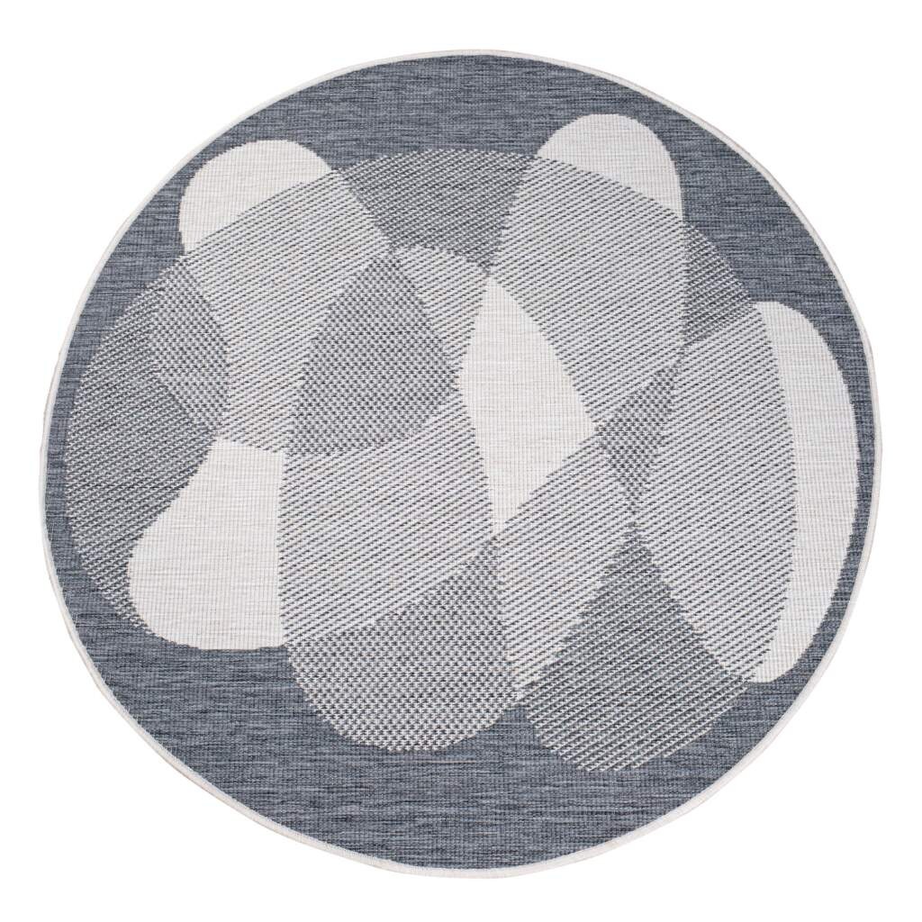 Carpet City Outdoorteppich »DUO RUG 5835«, rund, 5 mm Höhe, Wendeteppich Wetterfest In- & Outdoor, Balkon, Terrasse, Wohnzimmer
