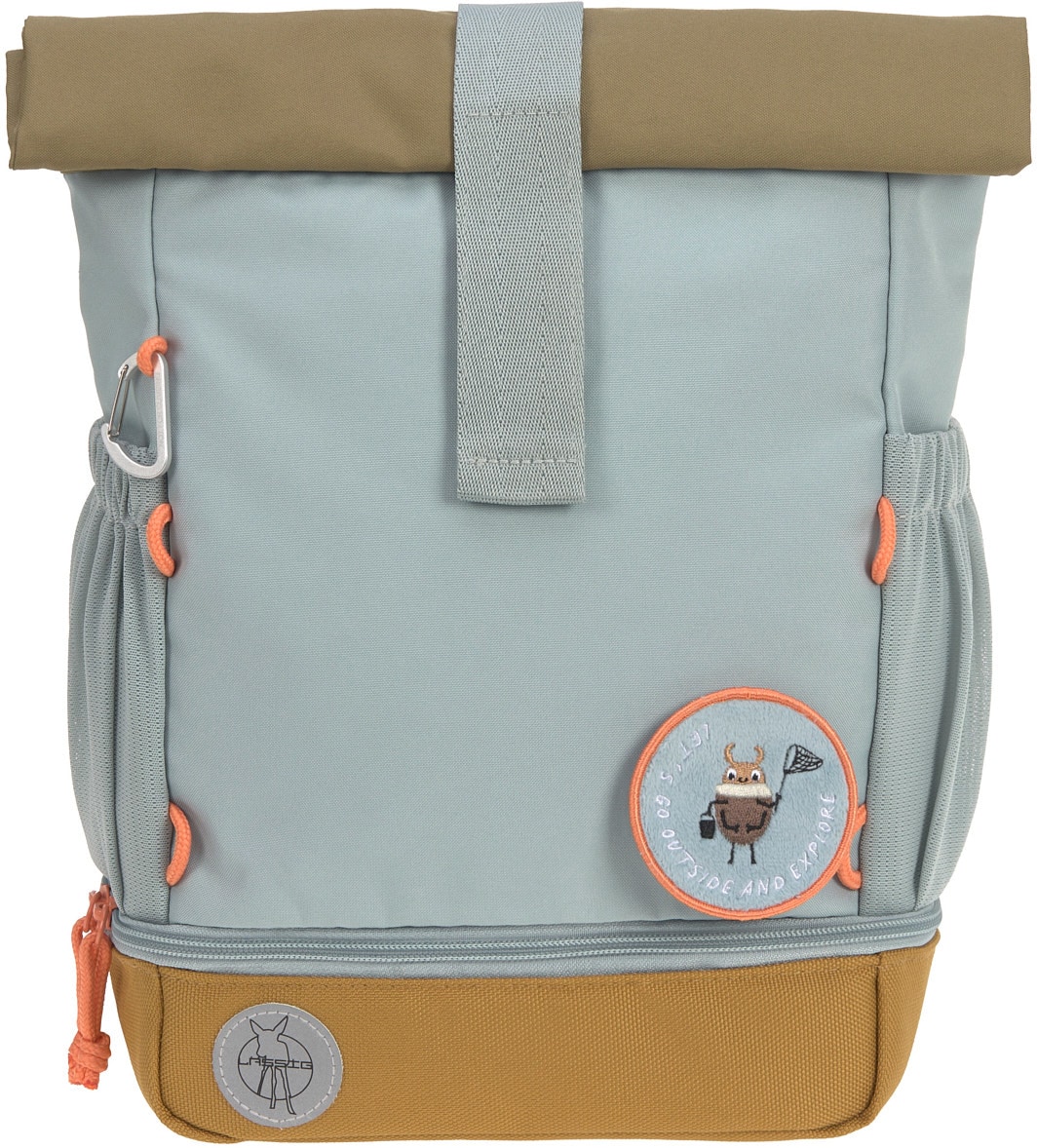LÄSSIG Kinderrucksack »Nature, Mini Rolltop Backpack, Light Blue«, Reflektoren, aus recycelten PET-Flaschen
