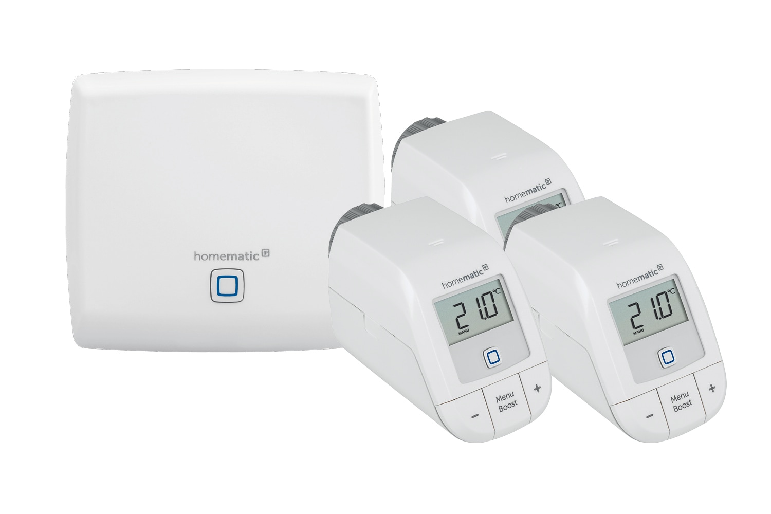 HOMEMATIC IP Heizkörperthermostat »SET: Access Point + 3St. heizkörperthermostat basic« Weiß Die Einrichtung u.Steuerung des Heizkörperthermostats...