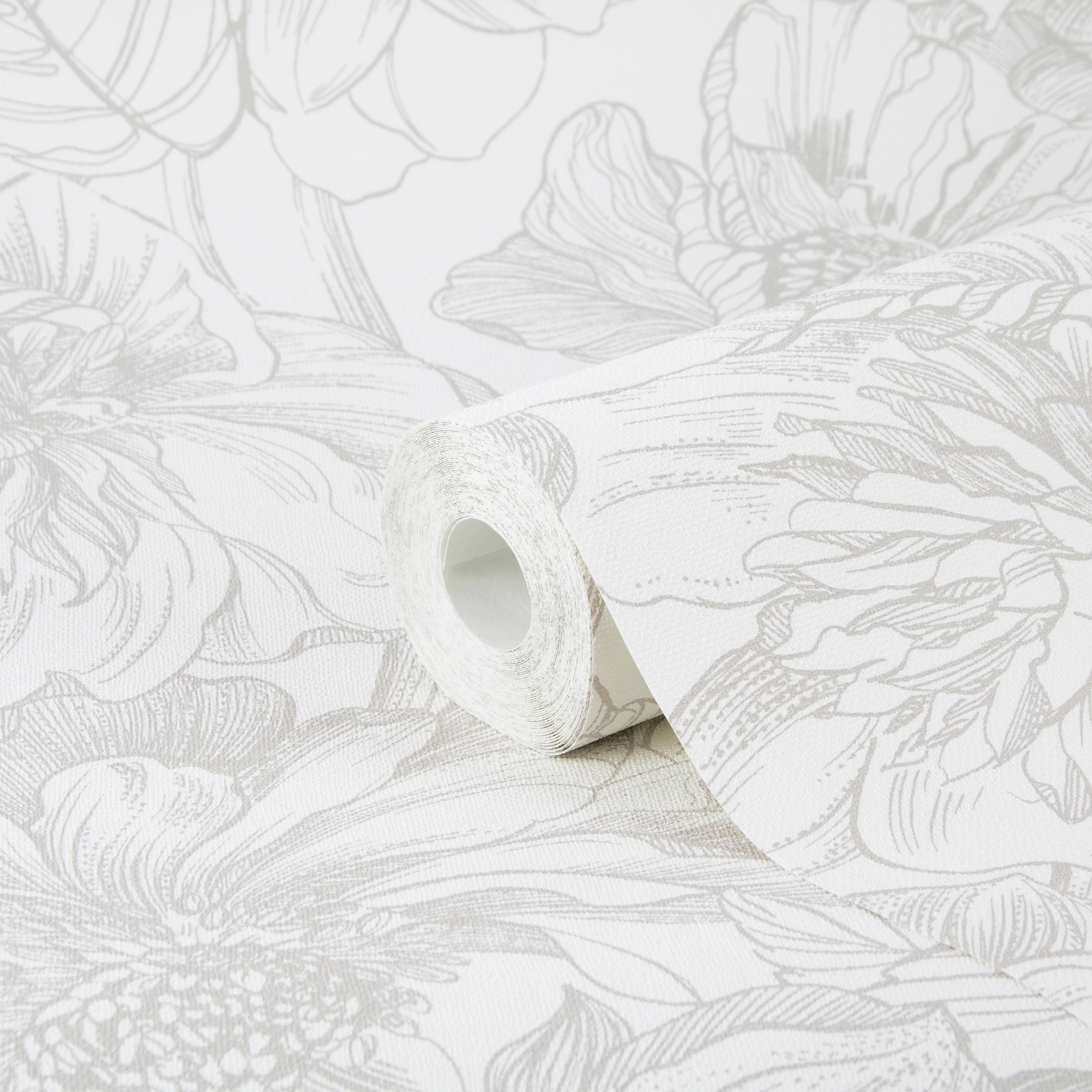 Art for the home Vliestapete »Soft Blush Dahlia«, geblümt, Grau - 53x10m