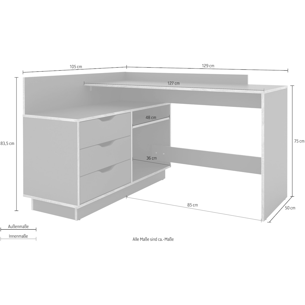 byLIVING Eckschreibtisch »Bern«