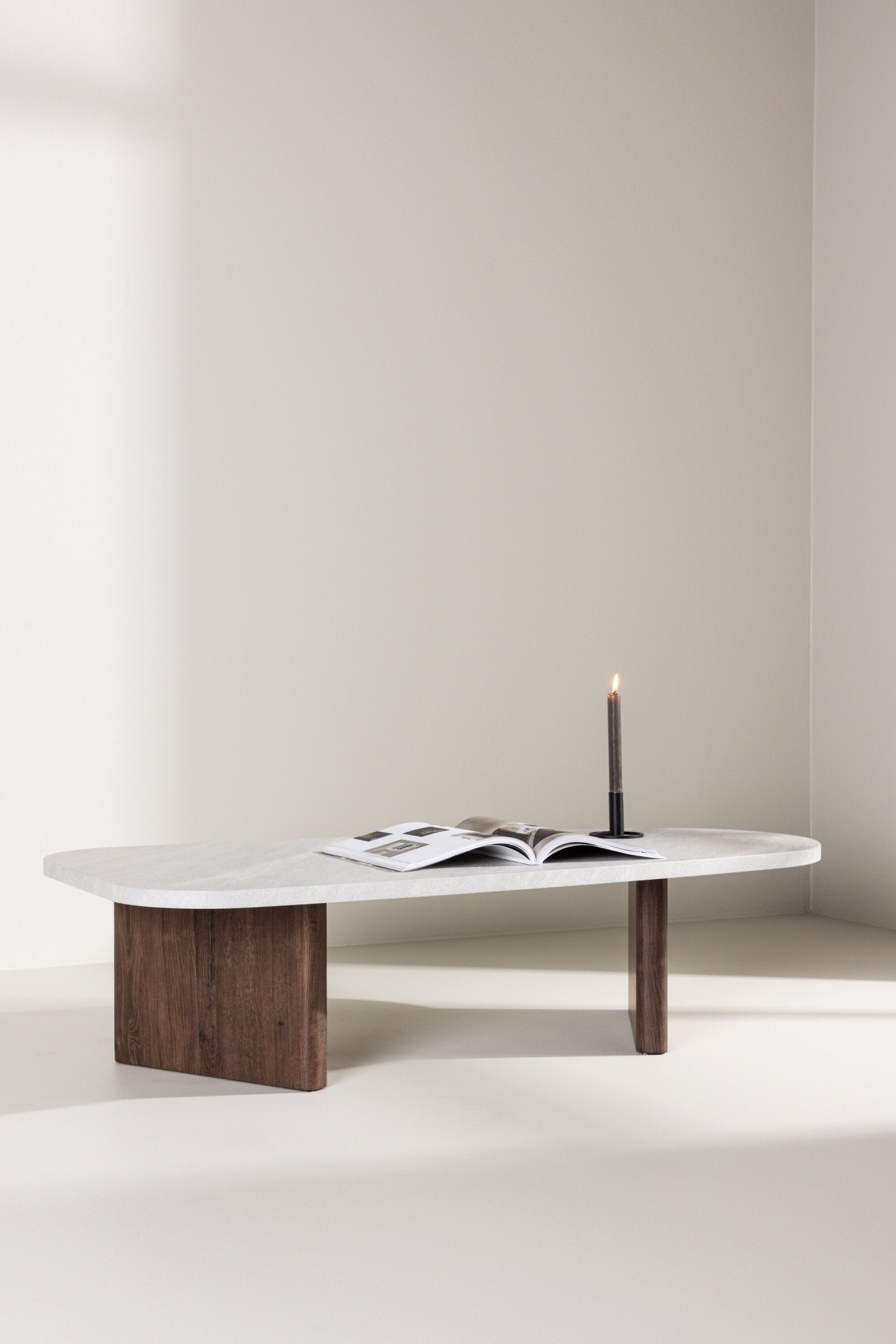 Venture Home Couchtisch Sofatisch, MDF, oval, flach, großzügig, modern