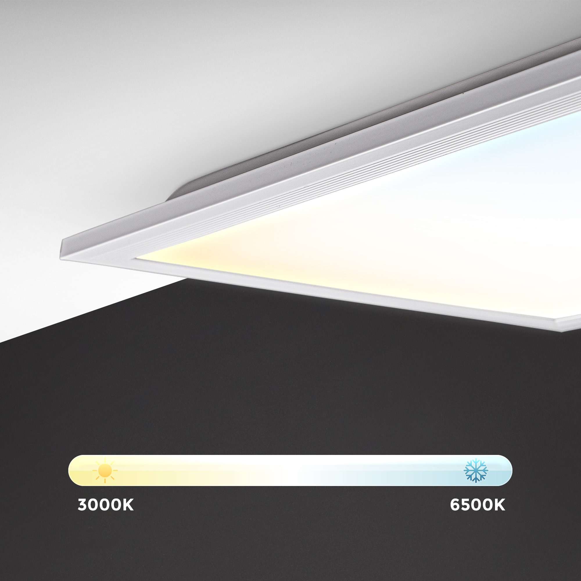 B.K.Licht LED Deckenleuchte / LED Panel 100 x 25cm, ultra-flache Deckenlampe dimmbar mit 24 Watt, 2200 Lumen Leuchtmittel,3000K-6500K, Timer & Nachtlicht, Memoryfunktion, inklusive Fernbedienung