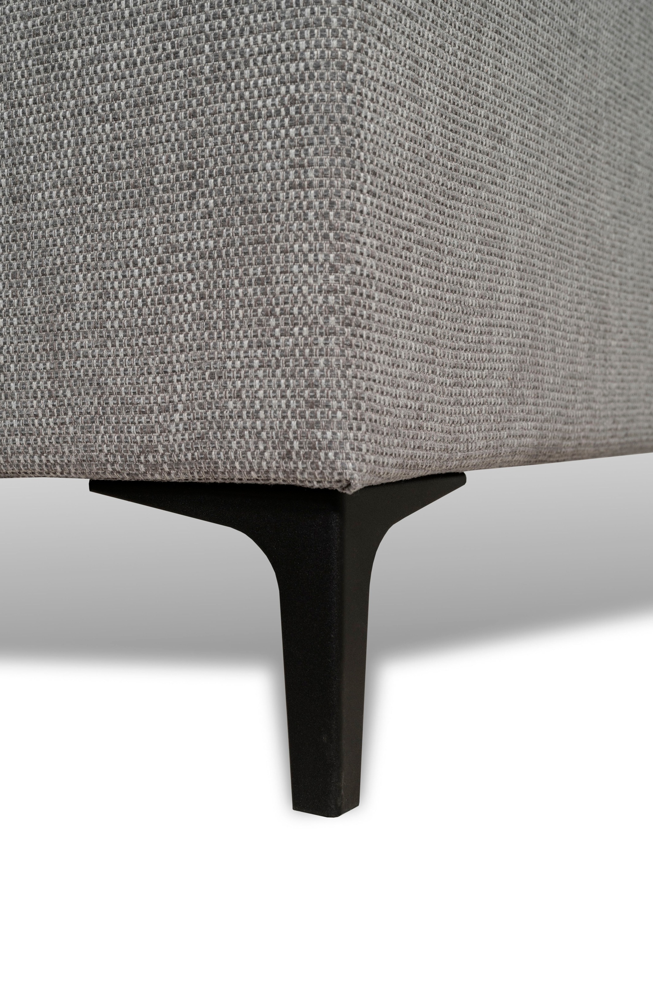 Places of Style Wohnlandschaft »XXL Sofa Oland, Struktur, Flachgewebe, Luxus-Microfaser, Boucle«, U-Form, 345 cm, Wellenunterfederung, Skandi-Design, Metallfüße