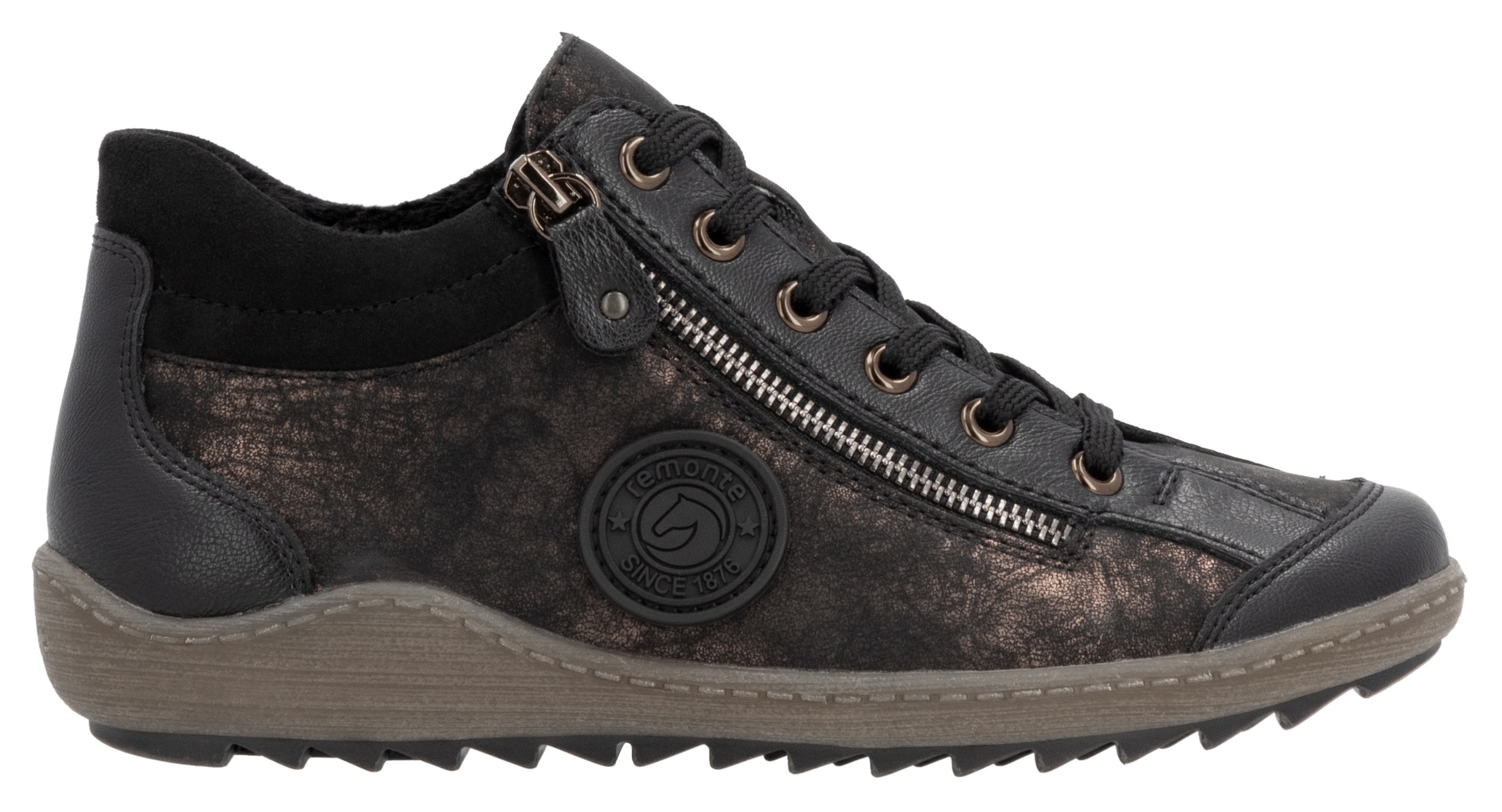Remonte Schnürboots, Flats, Komfortschuh, Boots mit seitlichem Reißverschluss