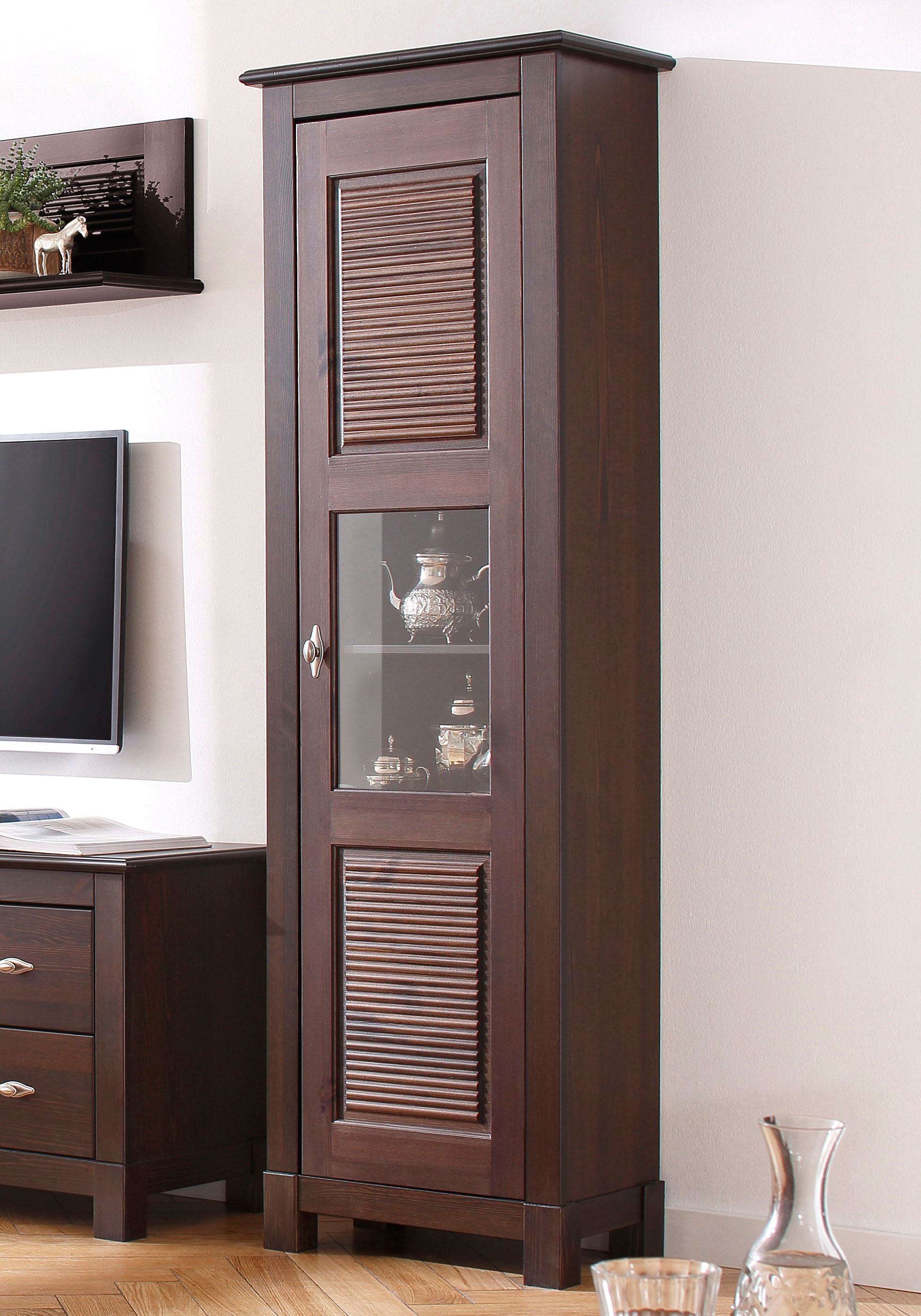 Home affaire Vitrine »Rauna Vitrinenschrank, Stauraumchrank«, Höhe 180 cm, günstig online kaufen