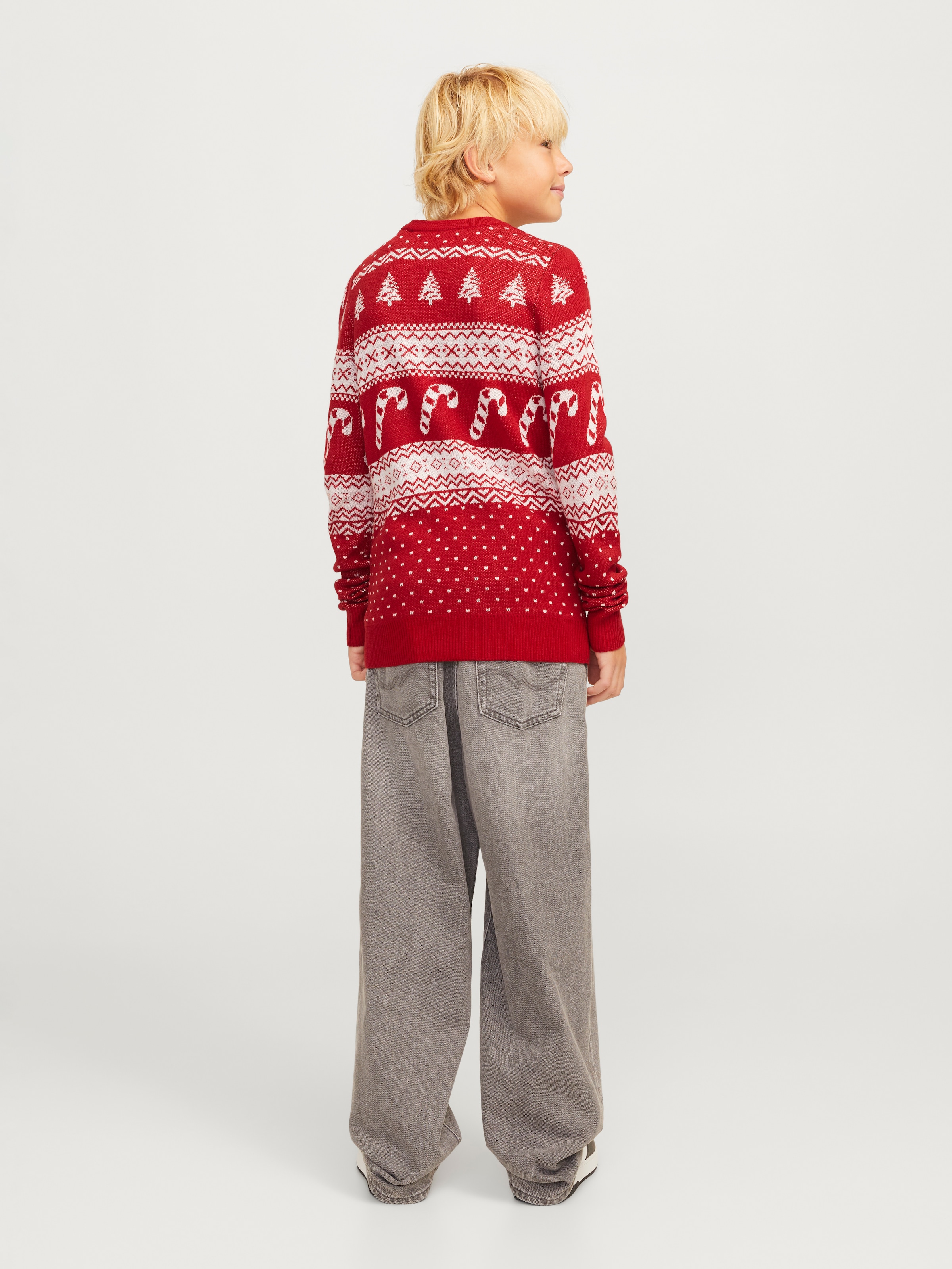 Jack & Jones Junior Rundhalspullover »JJXMAS GABRIEL KNIT CREW NECK JNR«, mit weihnachtlichem Muster