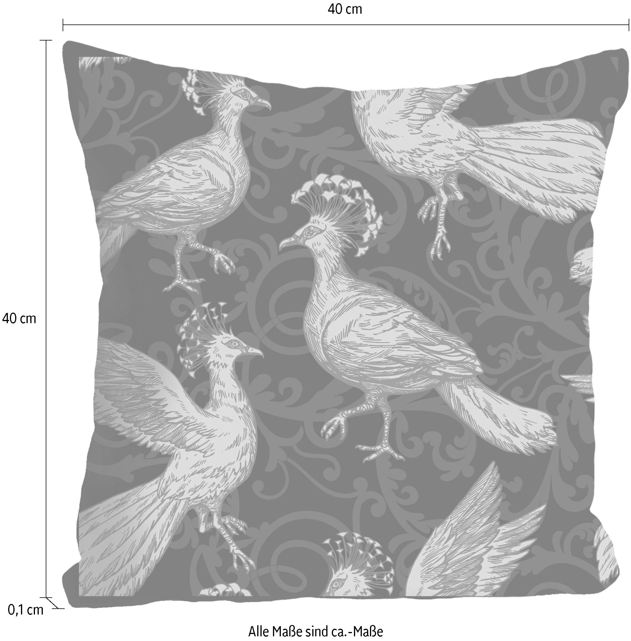 queence Dekokissen »Pfau«, Kissenhülle ohne Füllung, 1 Stück