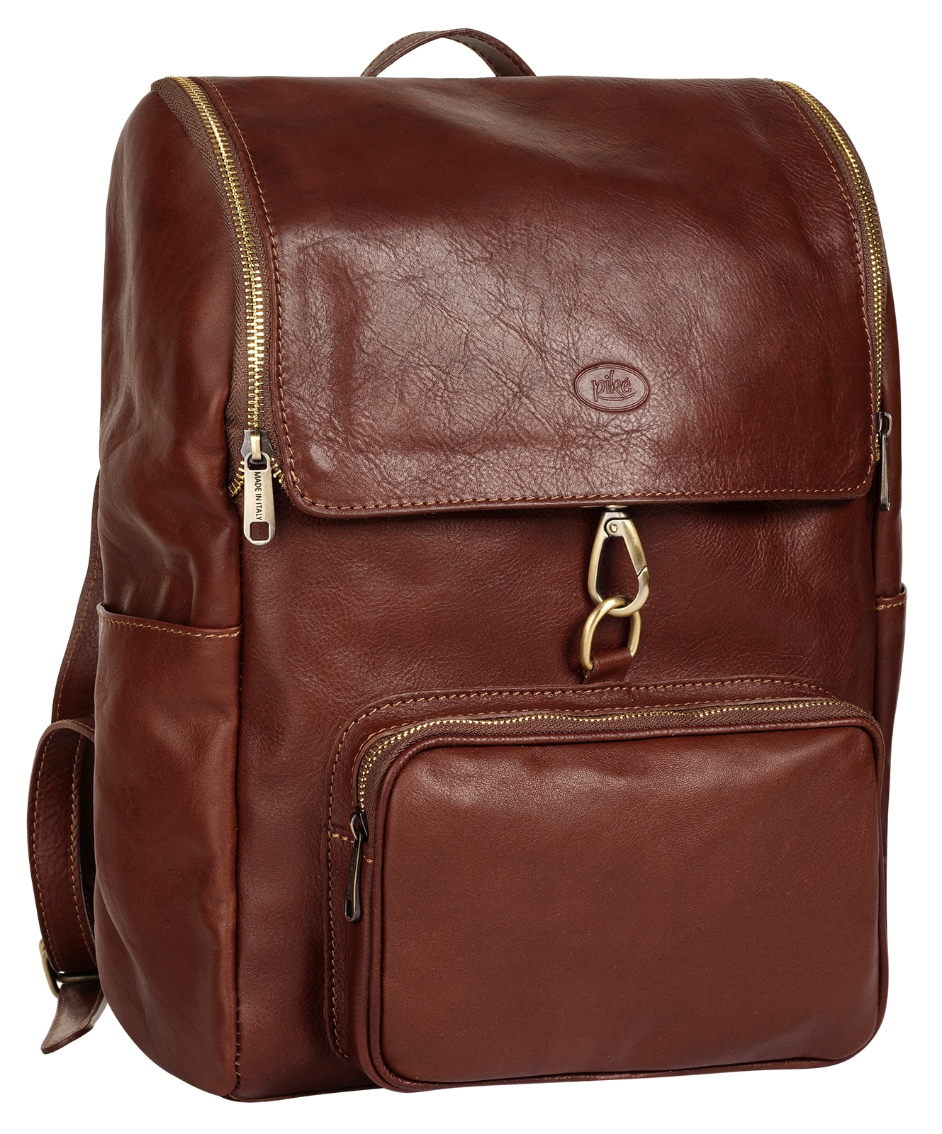 Piké Laptoprucksack, echt Leder, Made in Italy