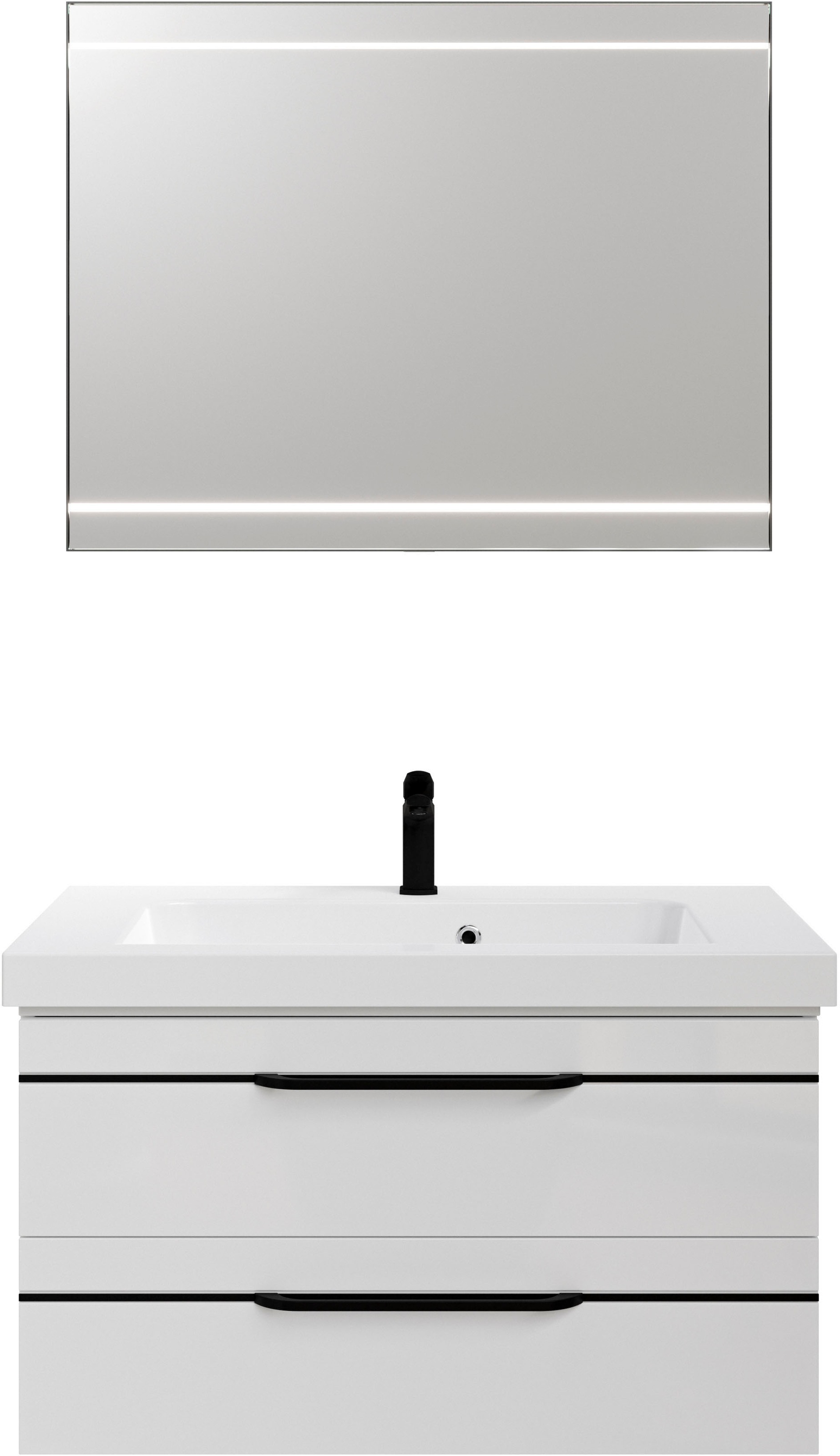 Saphir Badmöbel-Set »Balto 2-teilig Mineralmarmor-Waschtisch mit LED-Spiege günstig online kaufen