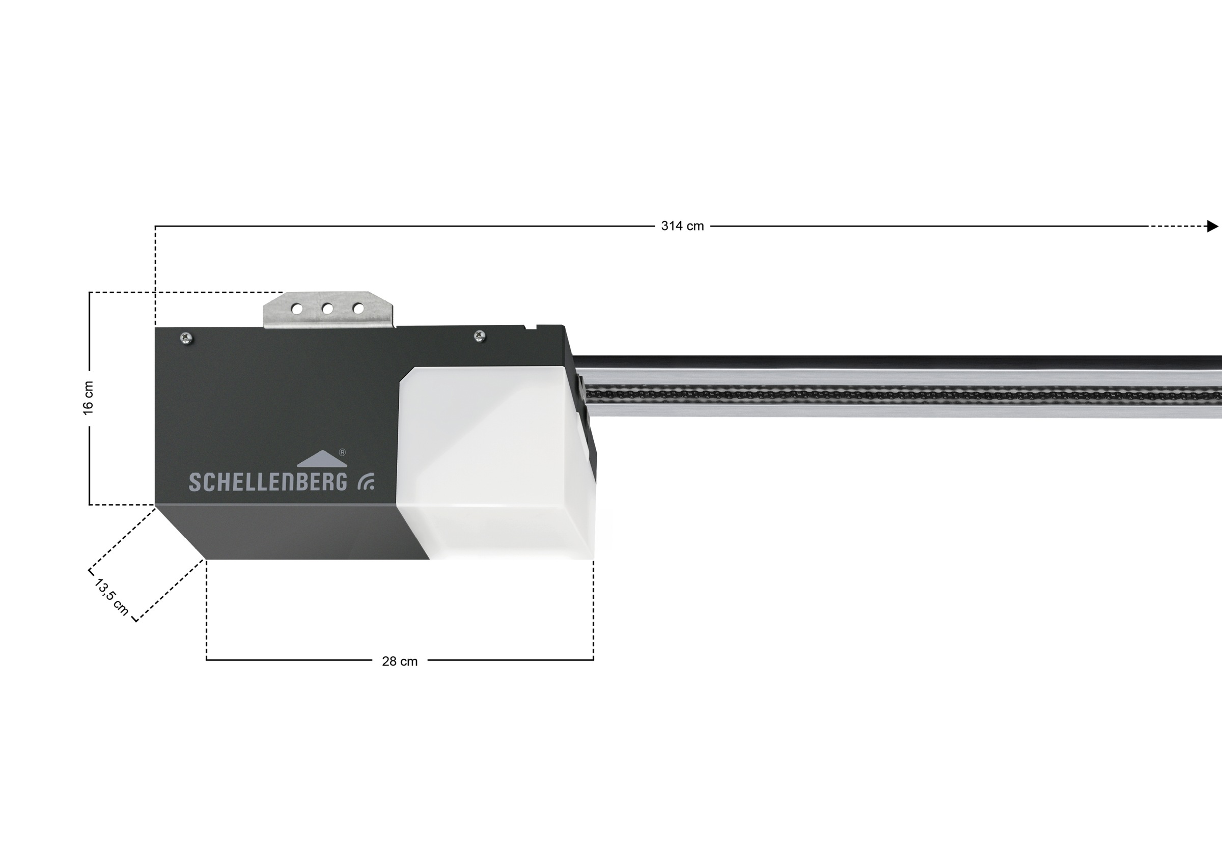 SCHELLENBERG Garagentorantrieb »Smart Drive L, smarter Funk-Antrieb für Tore bis 10 m²«, (1 tlg.), Torantriebe inkl. Zubehör