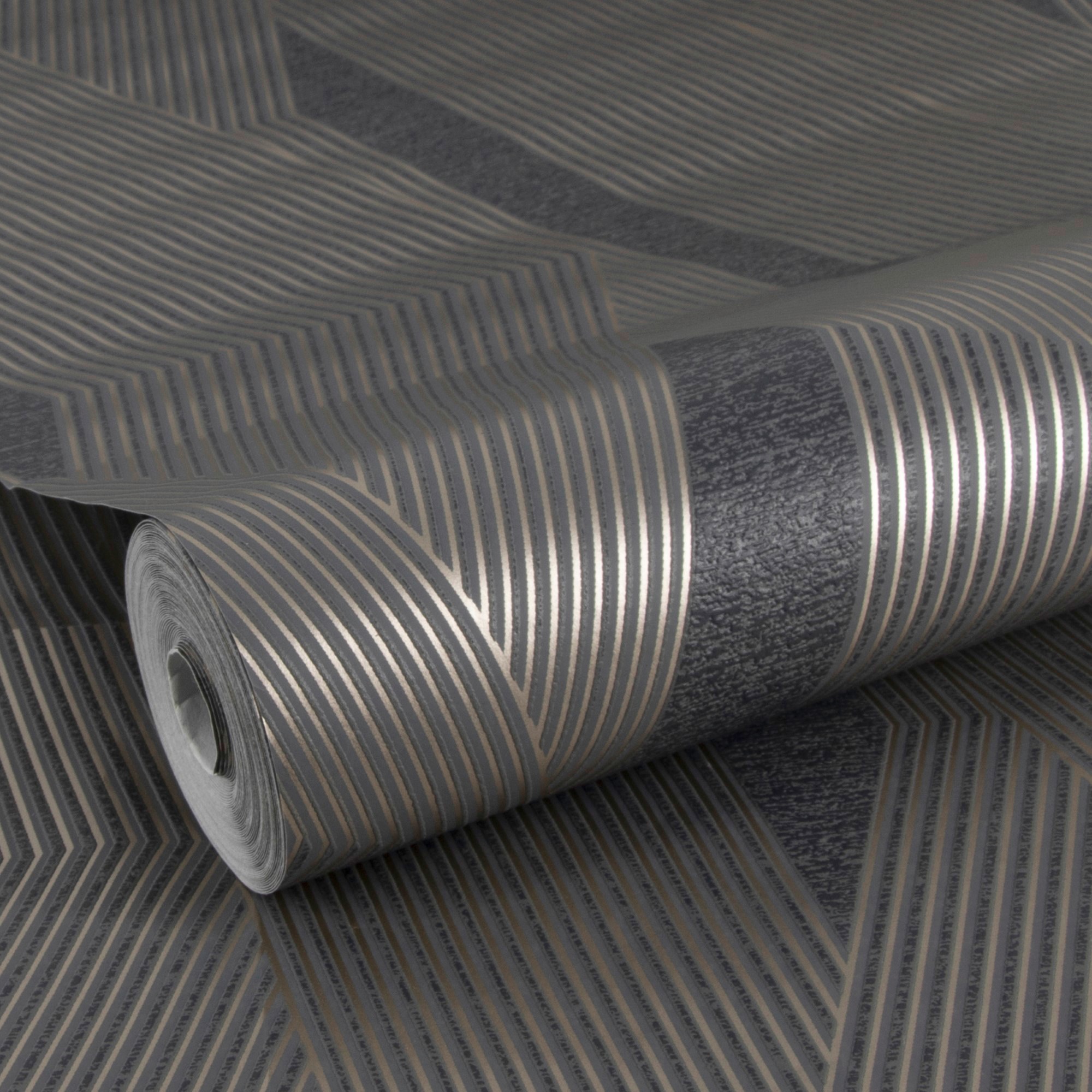 WOW Vliestapete »Elegante Ljnen Anthrazit«, FSC® zertifiziert, mit lebhaftem Druck, 10 Meter Länge