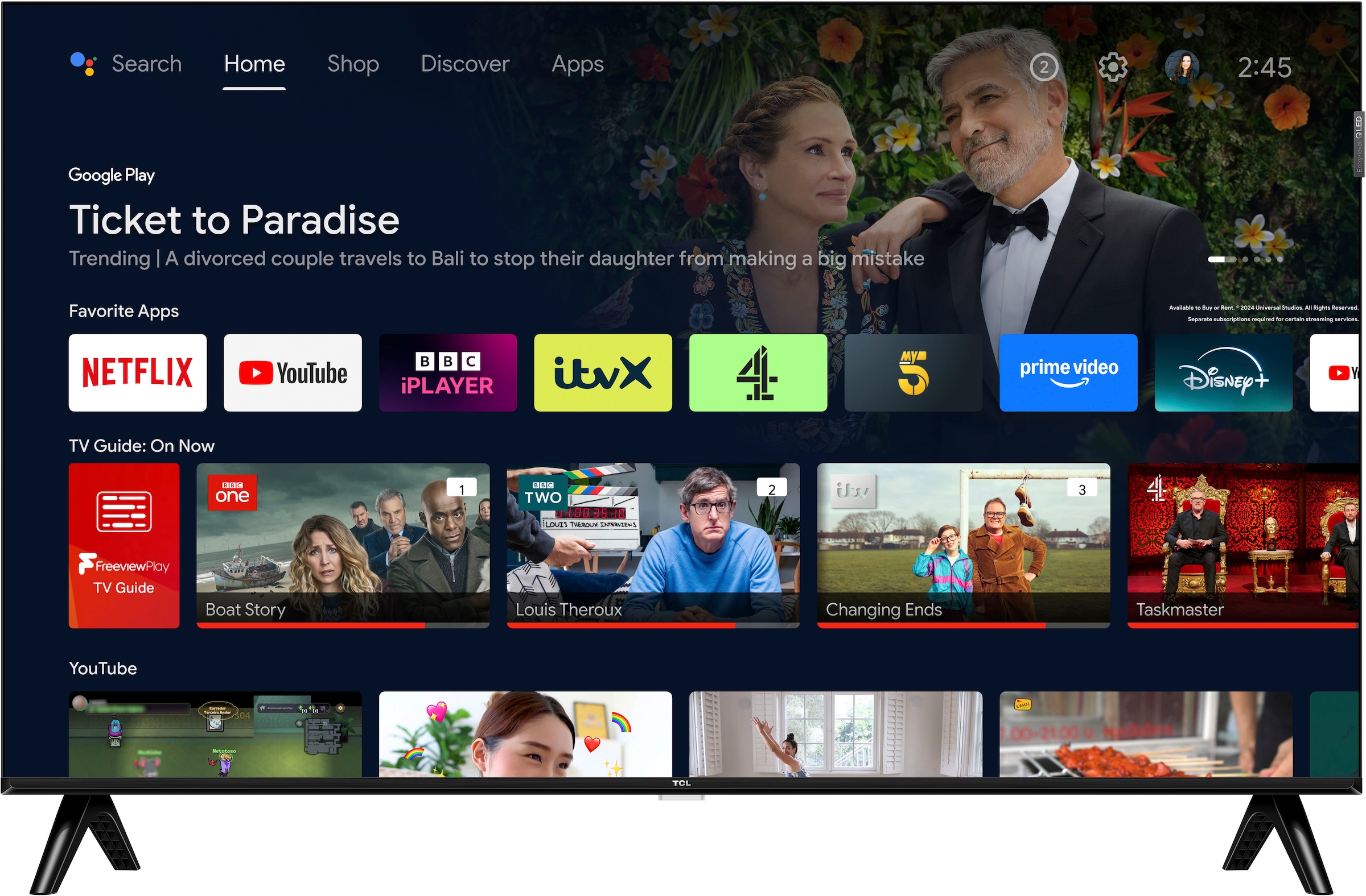 TCL QLED-Fernseher »43V5CX1«, Full HD, Smart-TV-Android TV, Android TV, Dolby Audio, Full-HD, Slim, Bluetooth, 43 Zoll / 109 cm