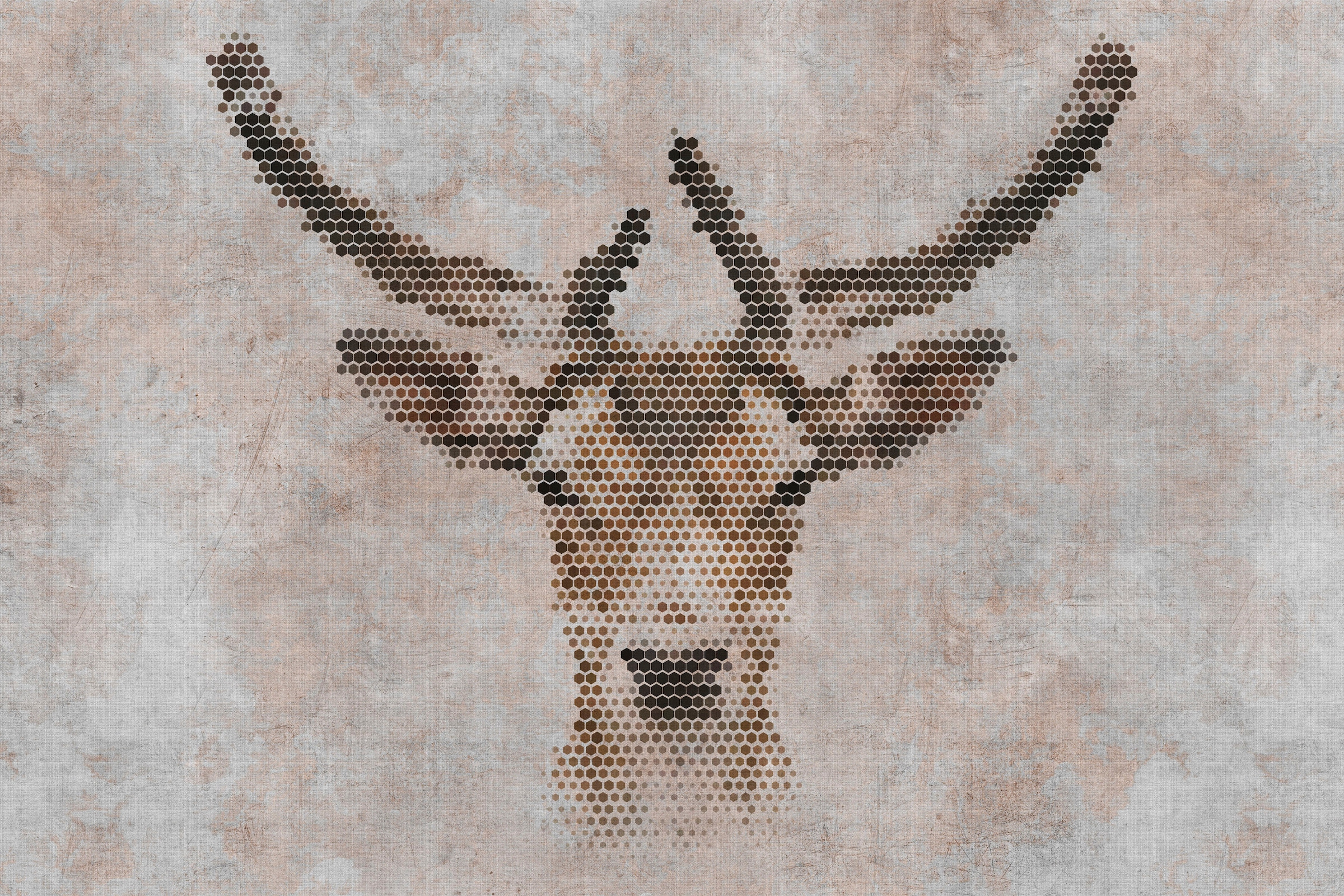 A.S. Création Leinwandbild »big three 3«, Kunst-Tiere-Kinder, (1 St.), Keilrahmen Bild Betonoptik Reh Tiere Leinwand-Bild Wohnzimmer modern
