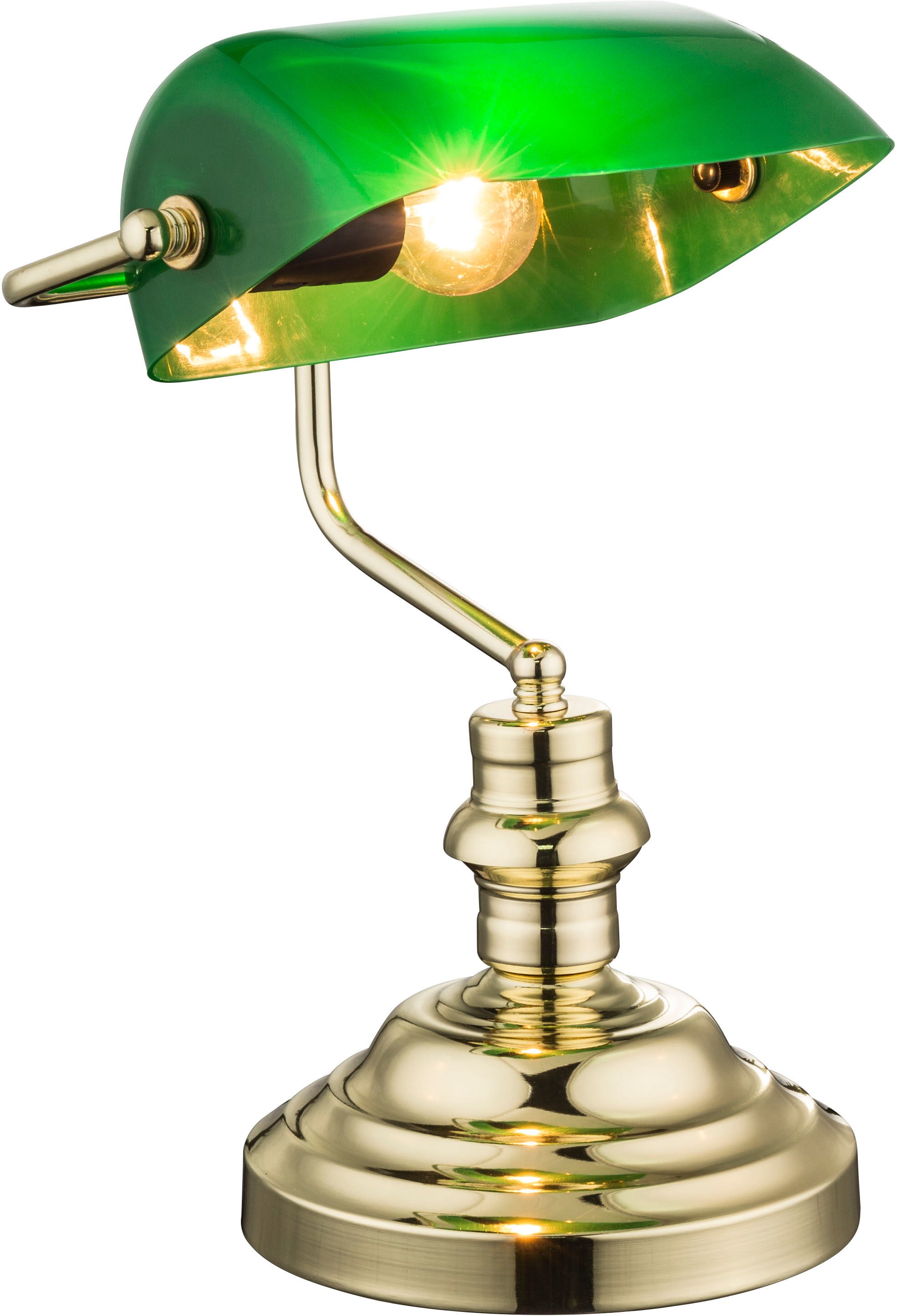 GLOBO LIGHTING LED Tischleuchte »ANTIQUE«, 1 flammig, Leuchtmittel E27 | ohne Leuchtmittel, Bankerleuchte Bankerlampe