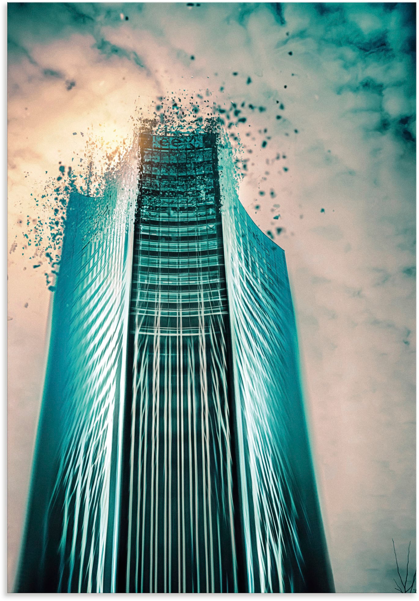 Artland Wandbild »Aufloesung, Panorama Tower City Leipzig«, Gebäude, (1 St.), als Alubild, Leinwandbild, Wandaufkleber oder Poster in versch. Größen