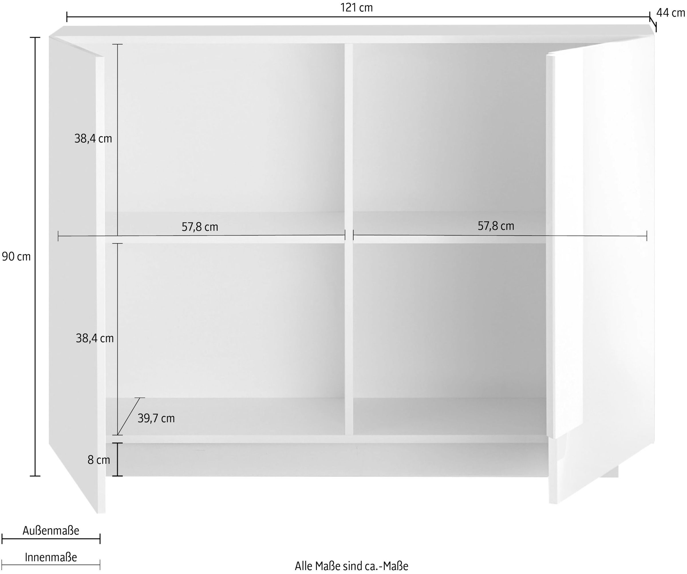 LC Sideboard mit kaufen Sideboard«, 121 cm 2 online Breite »Jupiter Türen