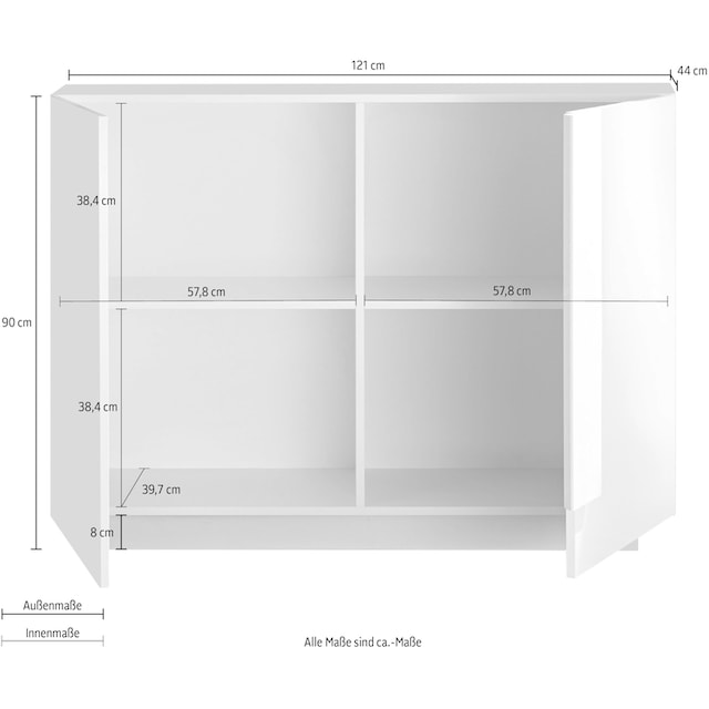 LC Sideboard »Jupiter Sideboard«, Breite 121 cm mit 2 Türen online kaufen