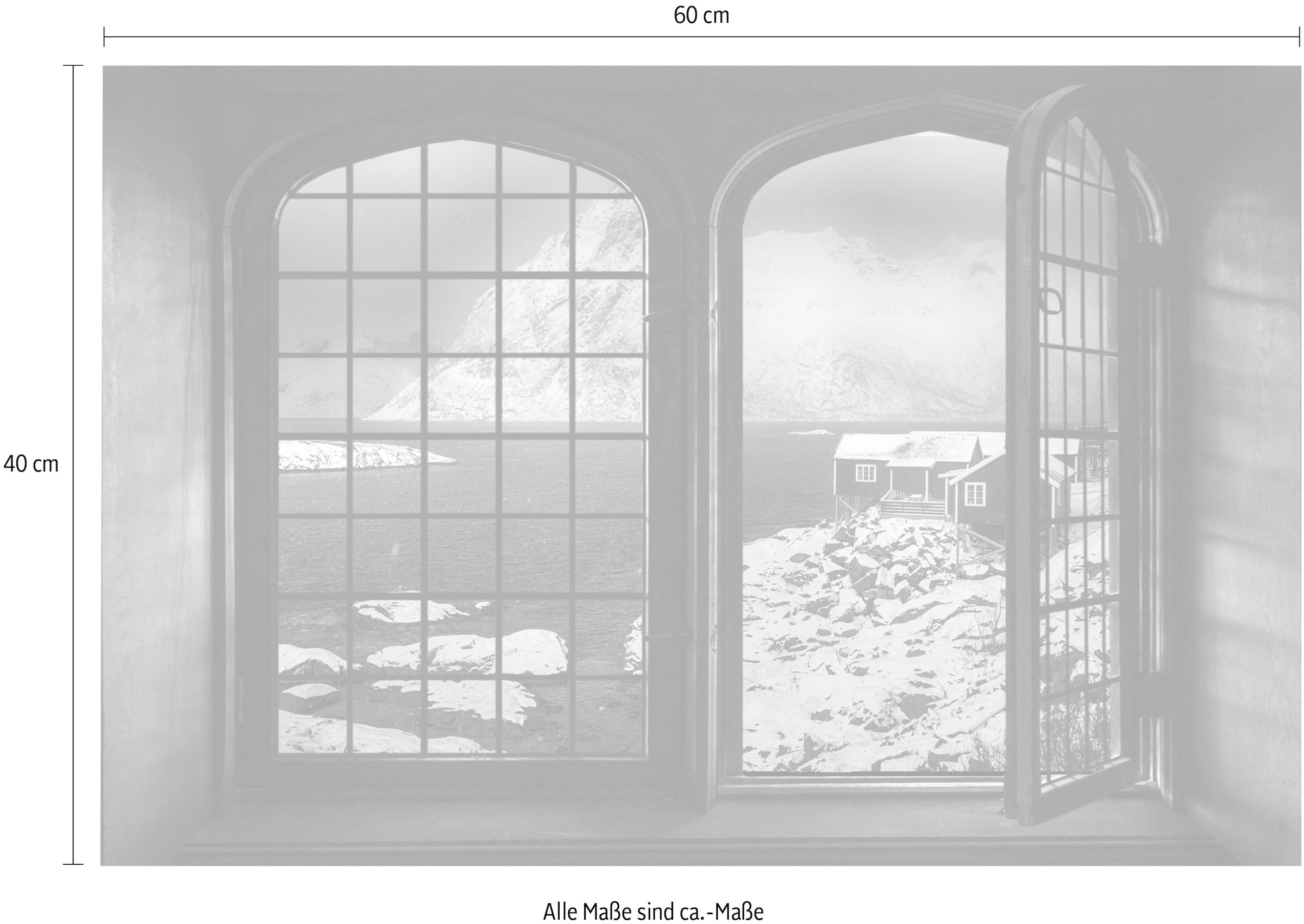 queence Wandsticker »Norwegen«, Wandsticker, Wandbild, selbstklebend, 3D, Fenster