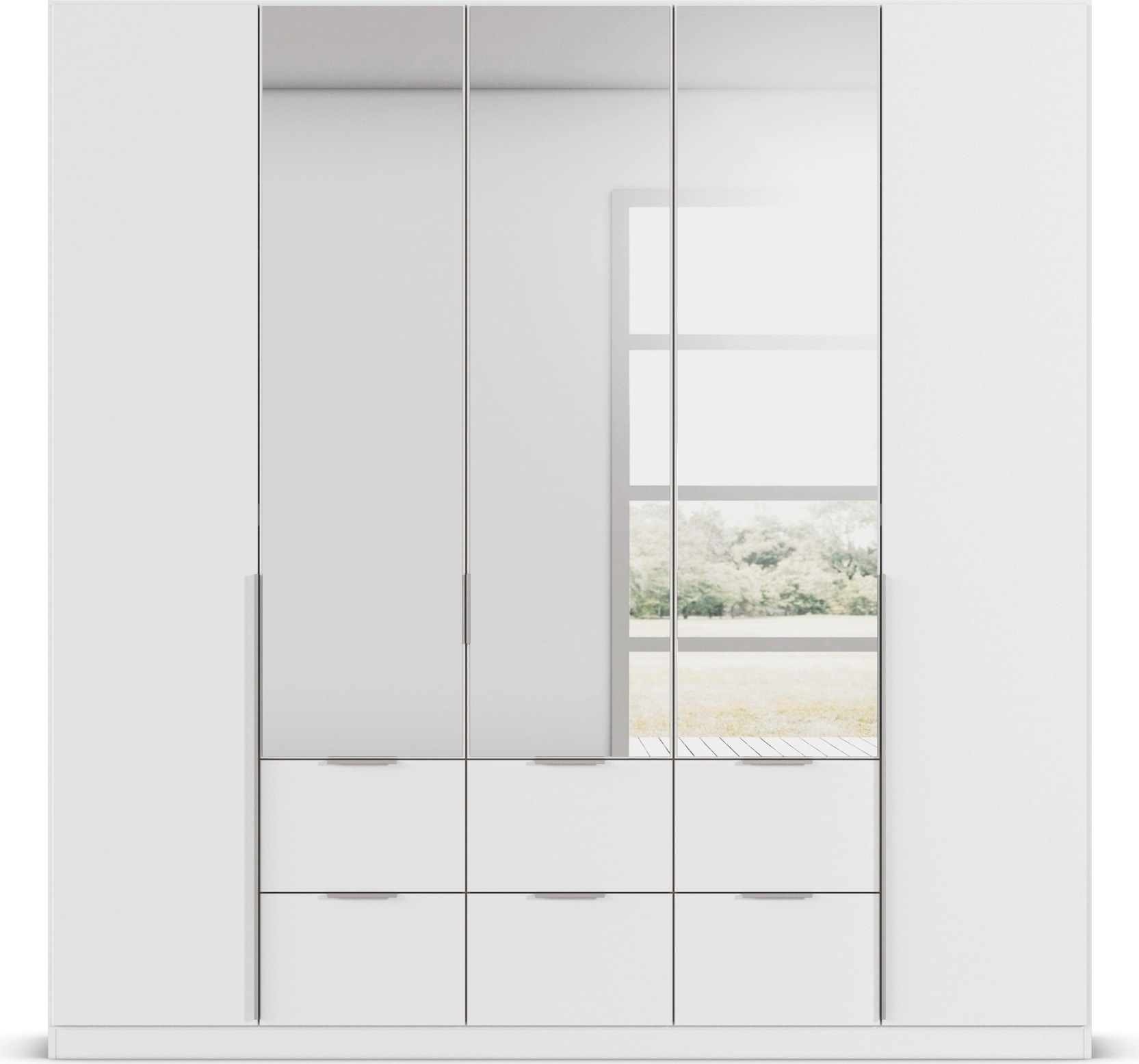 rauch Drehtürenschrank »Kleiderschrank Schrank Garderobe AGORDO mit Dekor- oder Hochglanzfront«, (in zwei Griff-Farben, Breiten 91-360 cm), mit Außenschubkästen, in 7 Breiten und 2 Höhen MADE IN GERMANY