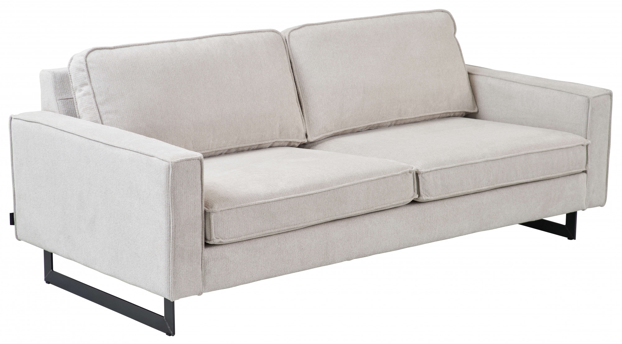 Places of Style 3-Sitzer »Maxi-Ausführung Pinto, 236 cm, Cord, Chenille, Lederoptik«, mit Keder, schwarze Metallfüße, Wellenunterfederung