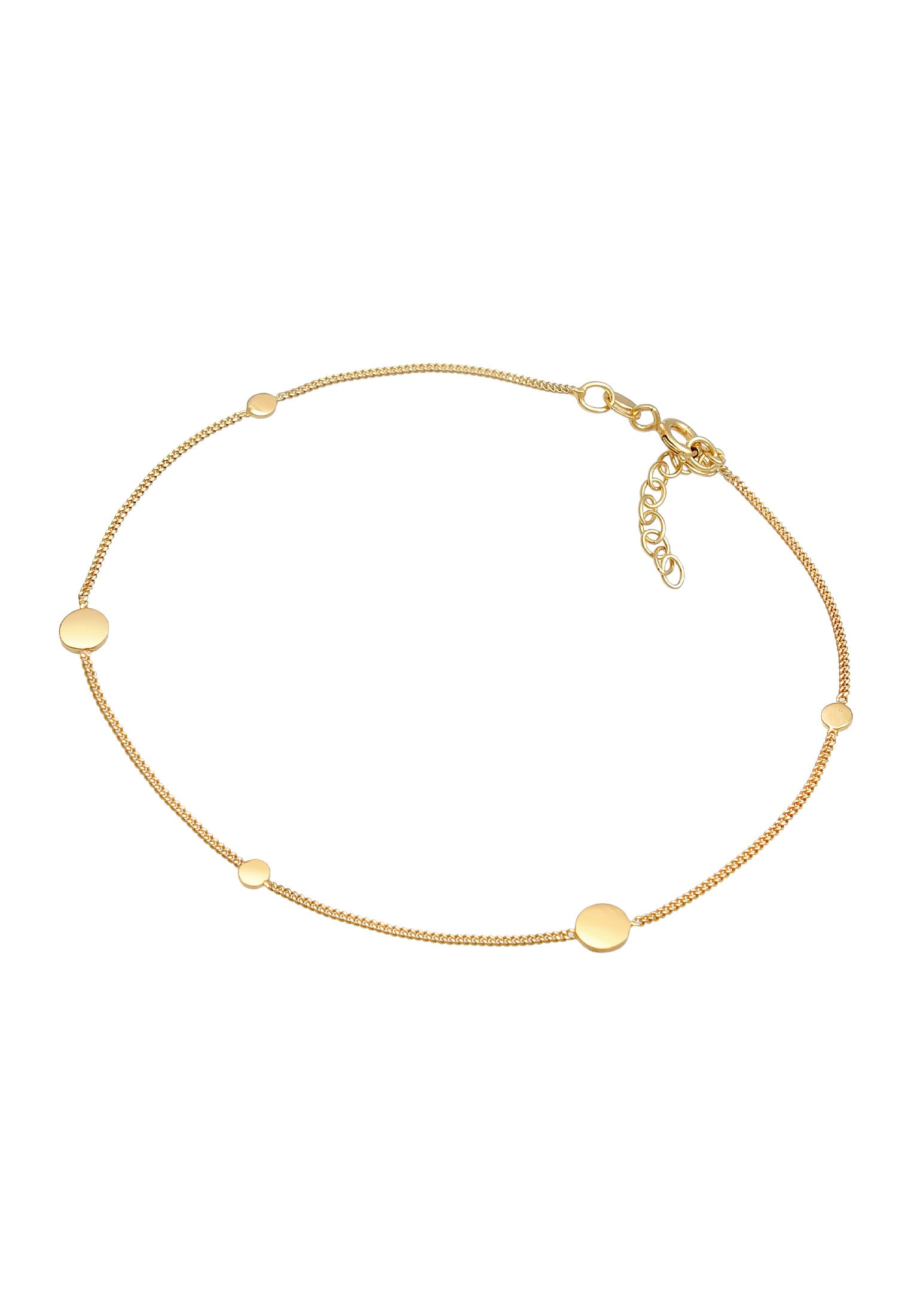 Elli Fußkette »Coin Kreis Disc Trend Minimal 925 Sterling Silber«