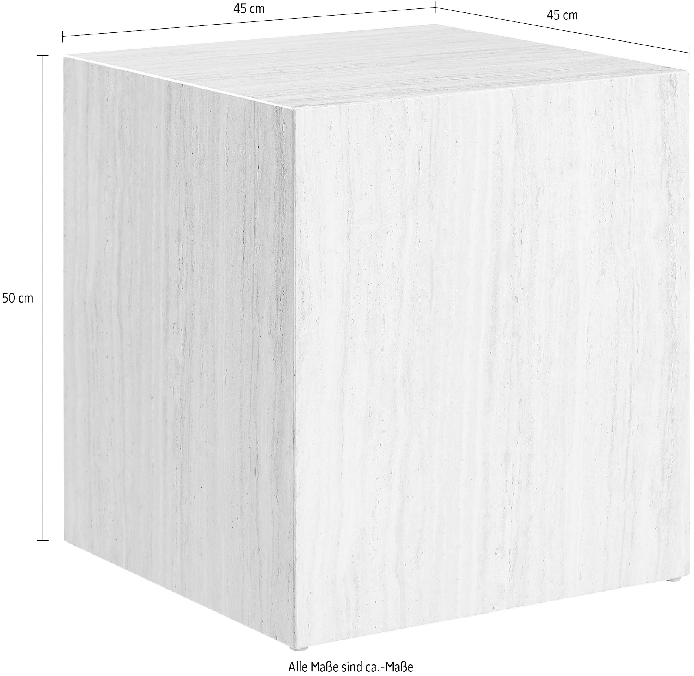 SalesFever Beistelltisch, quadratisch 45x45 cm, in Marmoroptik foliert