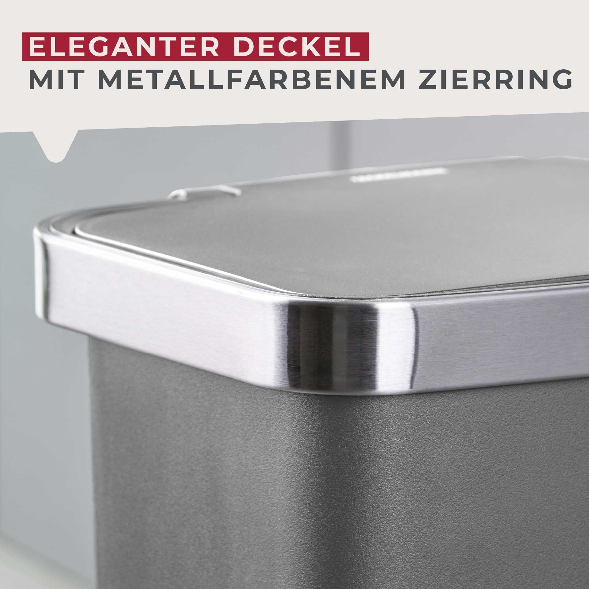 FACKELMANN Mülleimer »SEATTLE, Pedal-Abfalleimer 45L« 1 Behälter stilvoller Mülleimer mit Soft-Close System & robustem Pedal