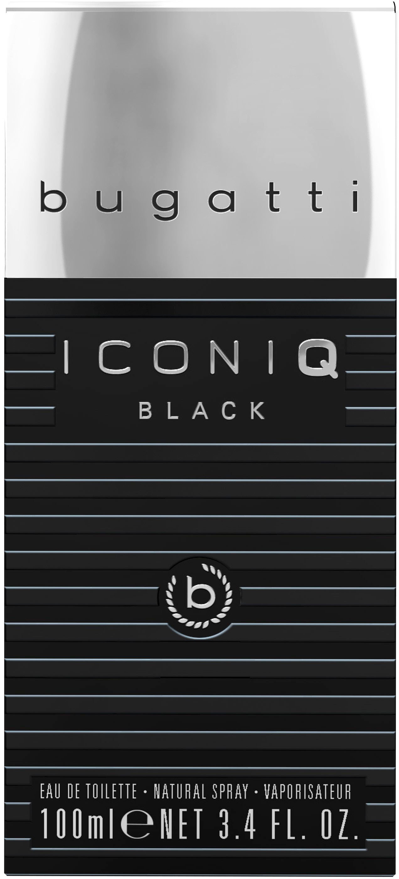 bugatti Eau de Toilette »BUGATTI Iconiq Black EdT 100ml«, Würziger Herrenduft mit Kardamom, Bergamotte und warmen Holznoten.