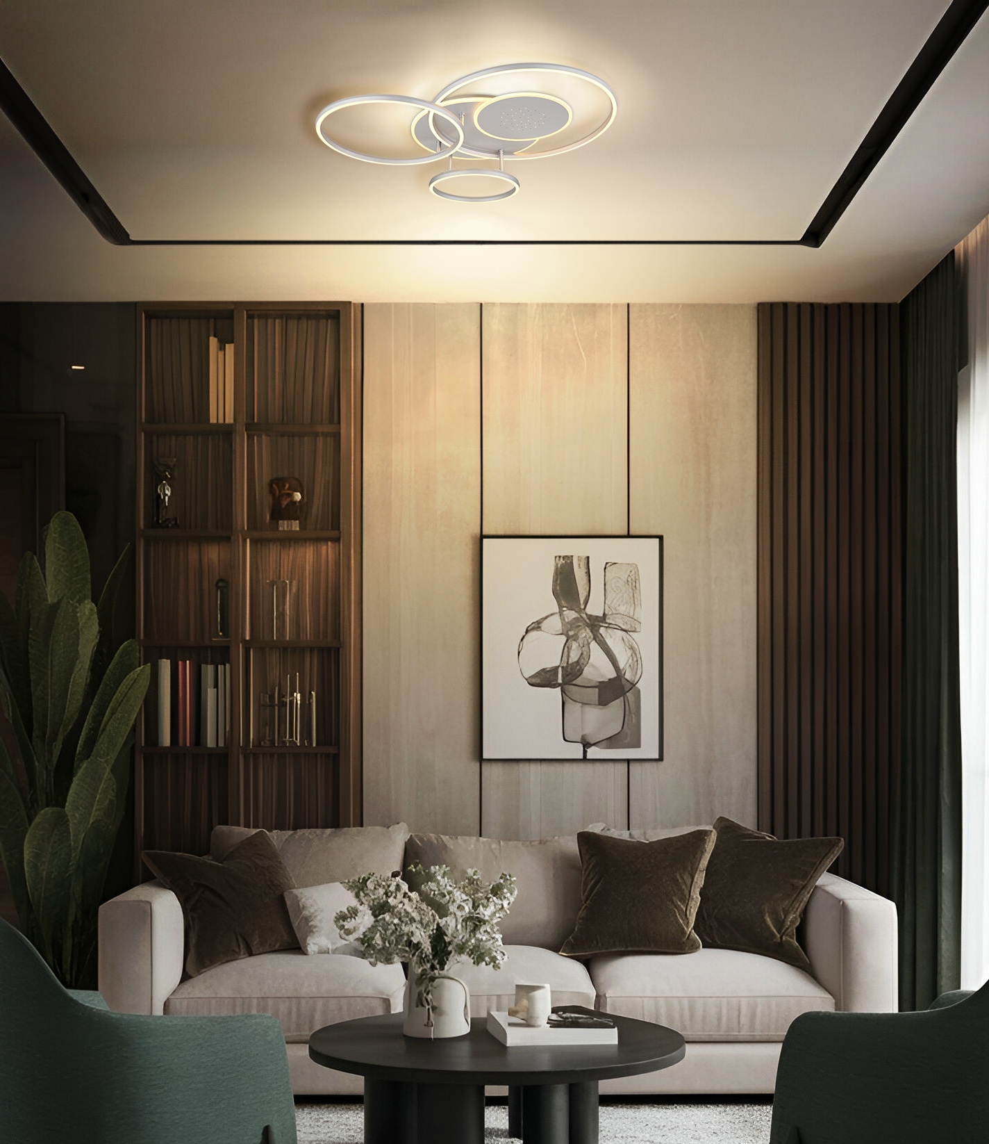 GLOBO LIGHTING Deckenleuchte »JOHNSON« LED-Modul 1 Stk. Smarte LED-Deckenleuchte, dimmbar, Fernbedienung, flexibel