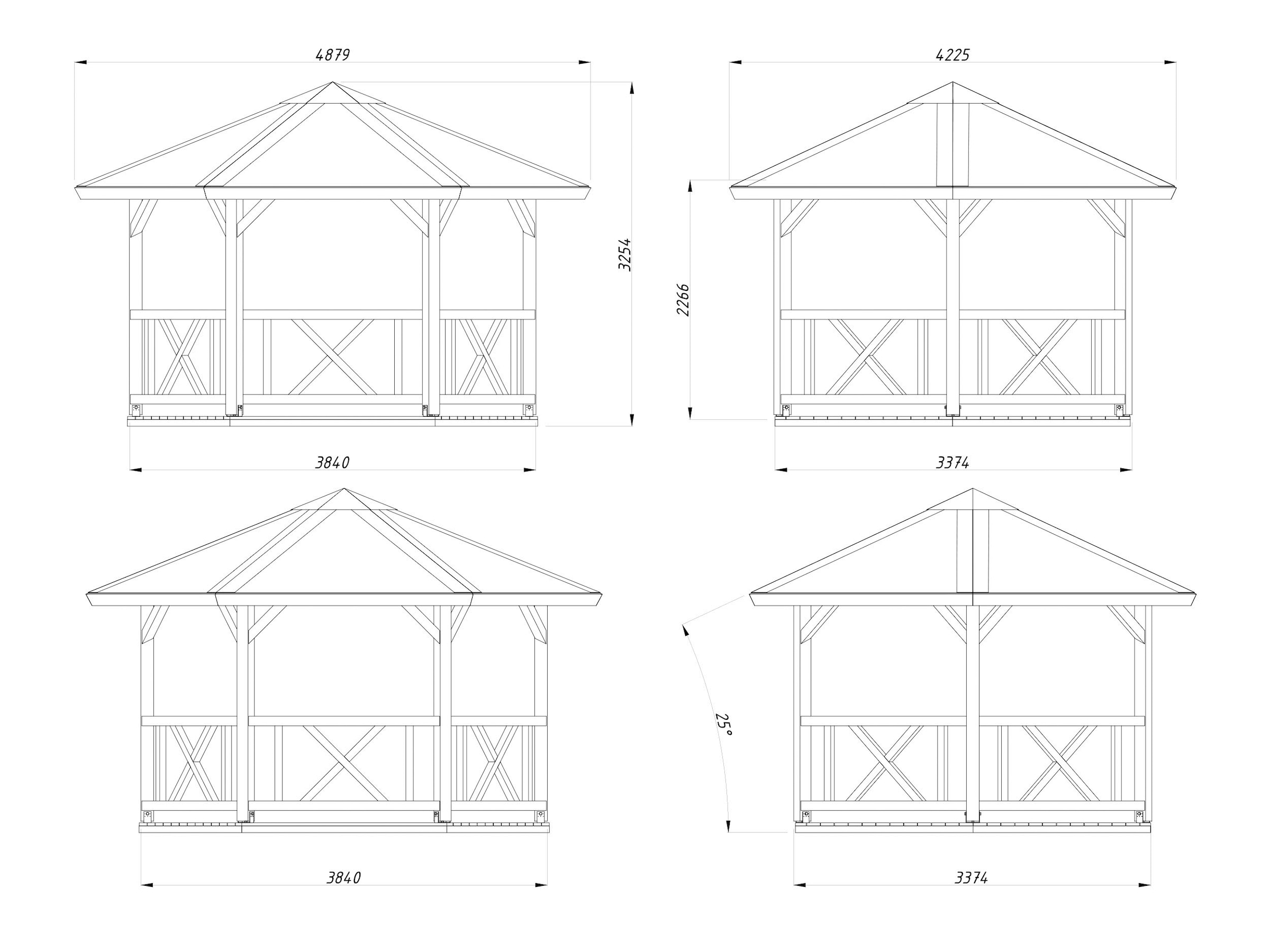 Palmako Holzpavillon »Betty« BxTxH: 423x423x313 cm